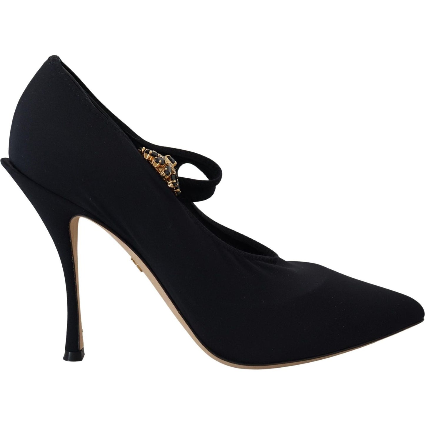 Dolce & Gabbana Chic Black Mary Jane Sock Pumps with Crystals Dolce & Gabbana Black