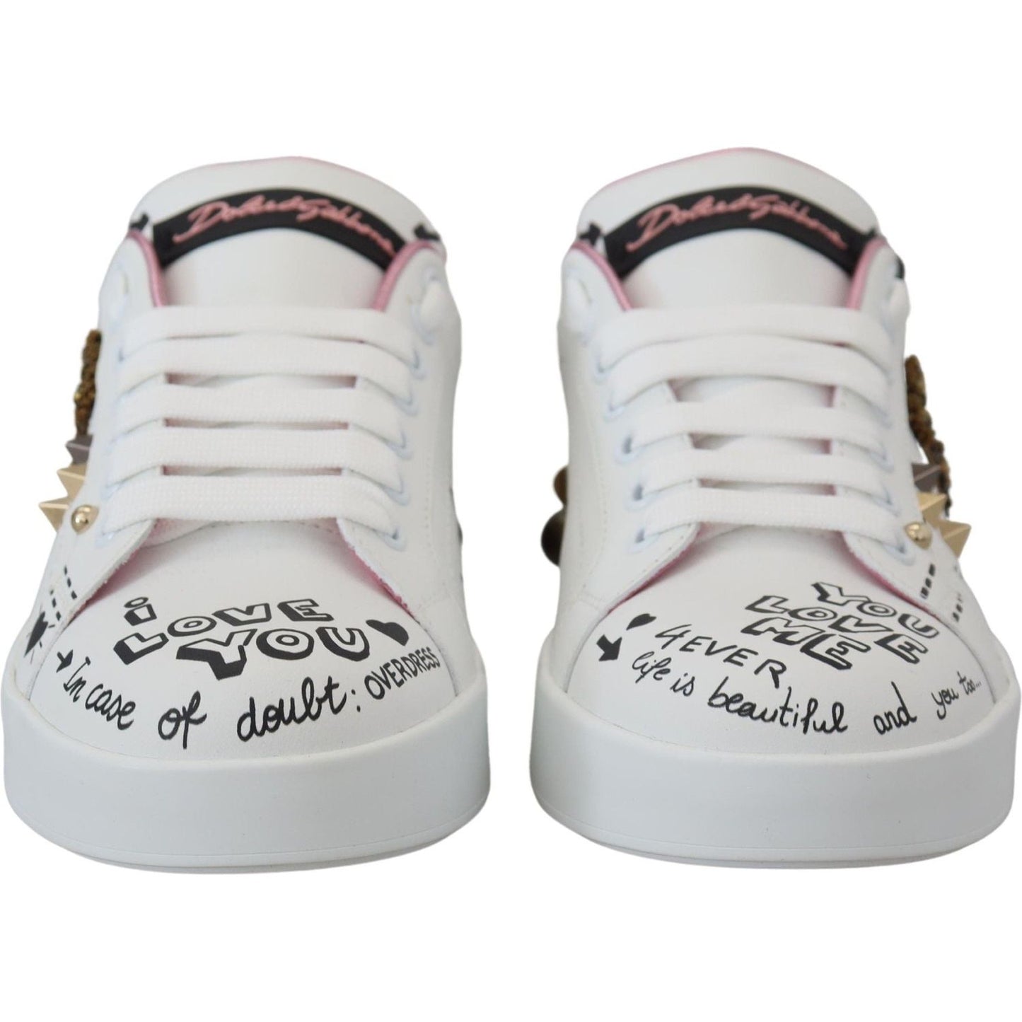 Dolce & Gabbana Queen Crown Chic Leather Sneakers Dolce & Gabbana Gray