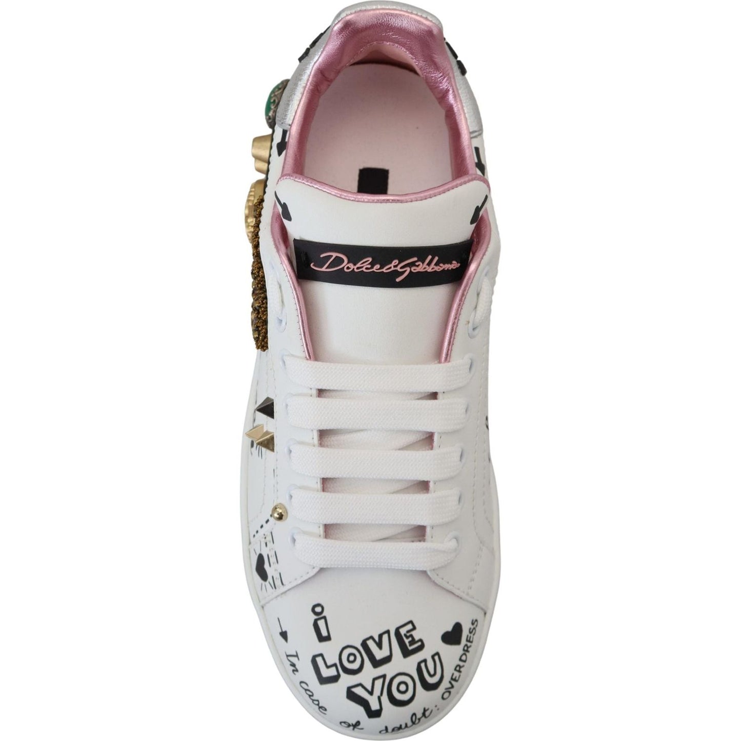 Dolce & Gabbana Queen Crown Chic Leather Sneakers Dolce & Gabbana Gray