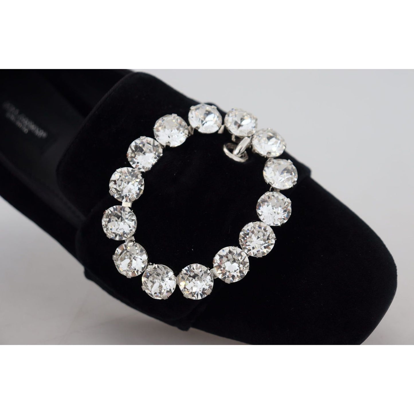 Dolce & Gabbana Chic Velvet Crystal-Embellished Loafers Dolce & Gabbana Gray