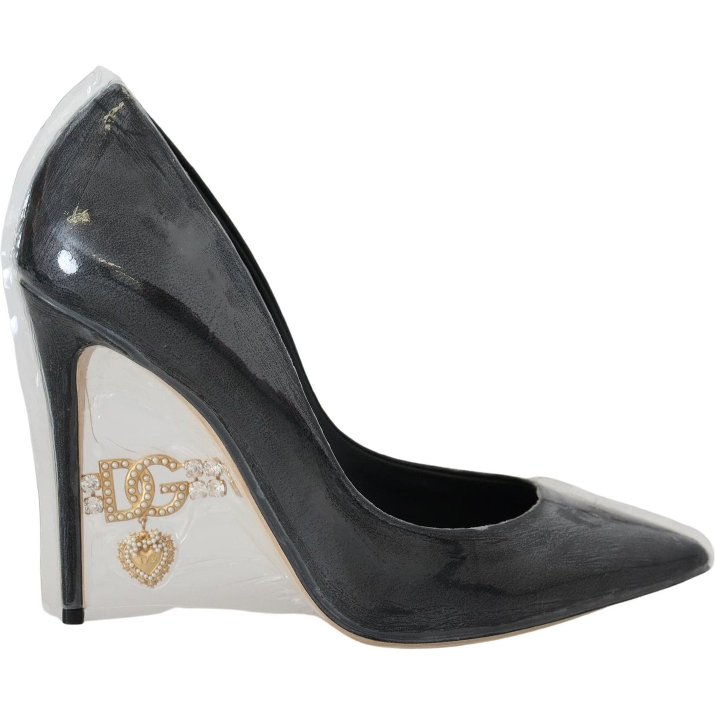 Dolce & Gabbana Elegant Black Gold Detail Heels Pumps Dolce & Gabbana Dark Slate Gray
