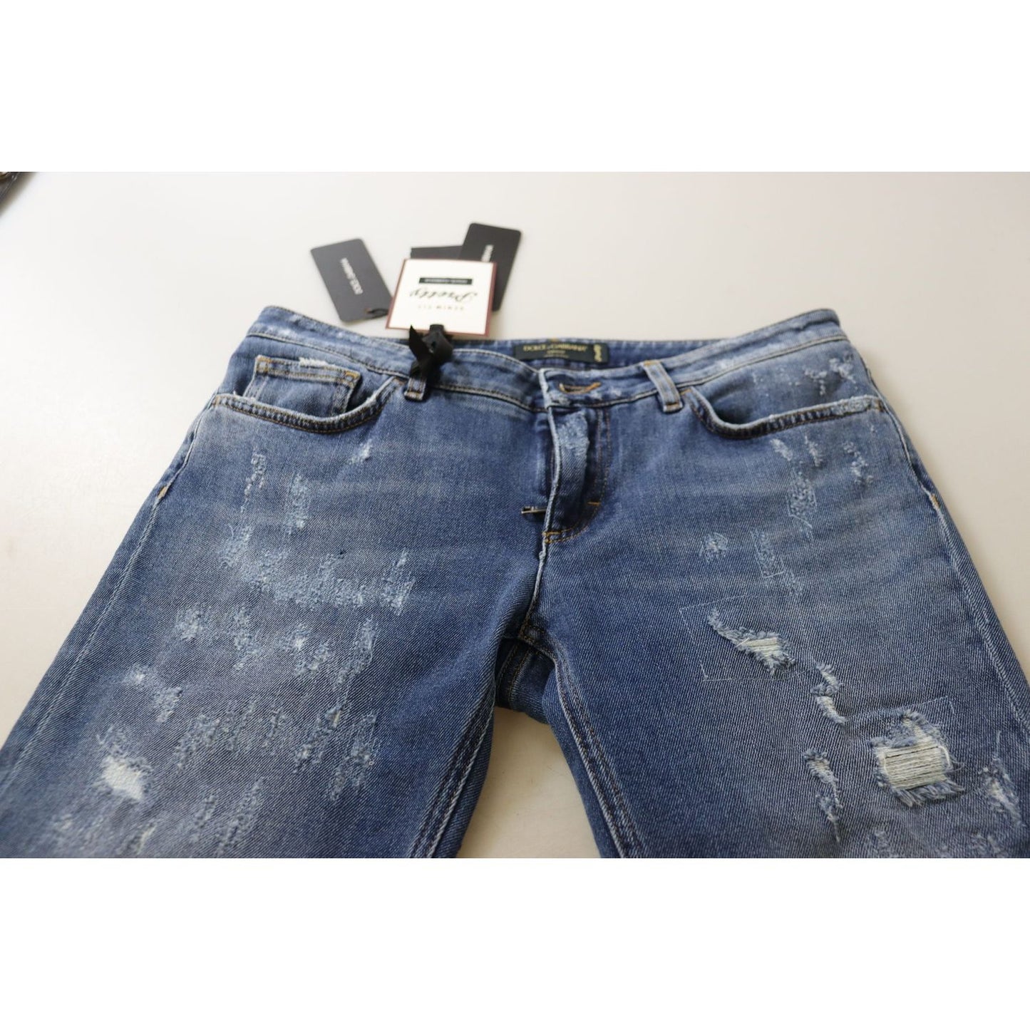 Dolce & Gabbana Chic Low Waist Skinny Denim Jeans Dolce & Gabbana Dim Gray