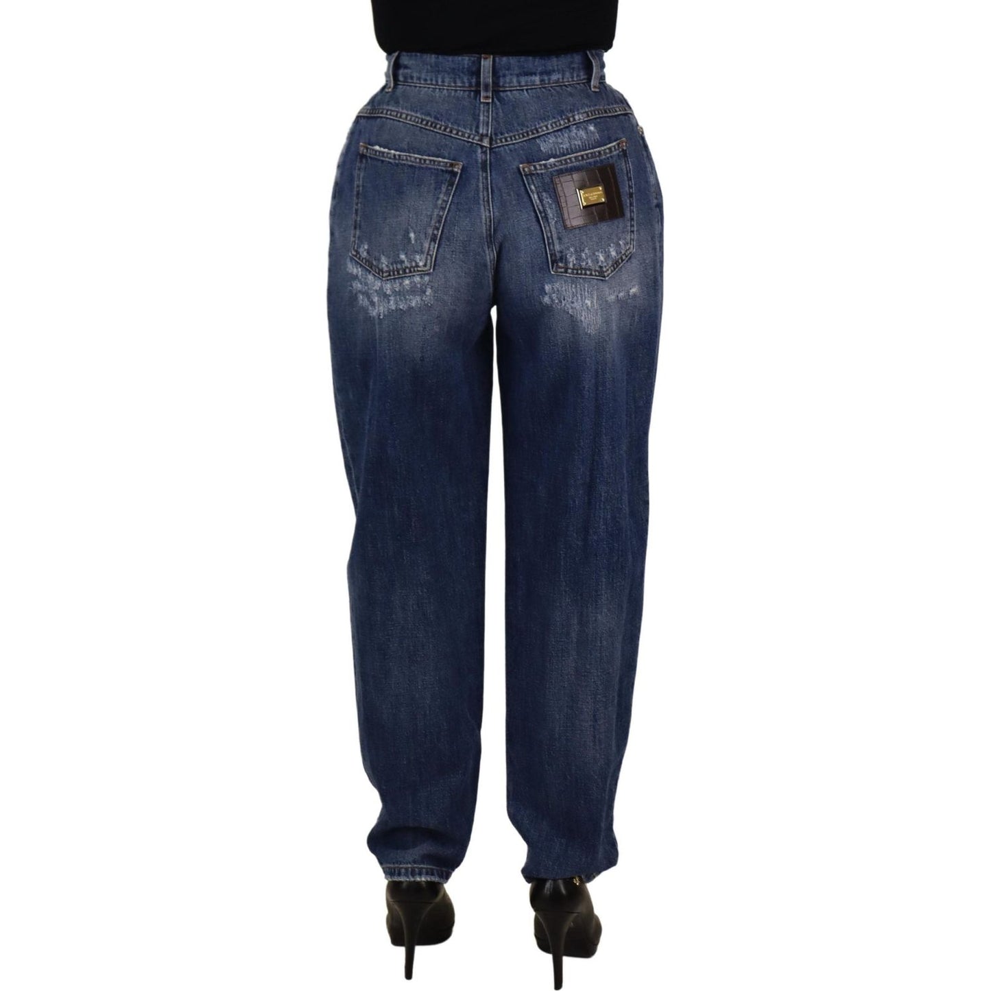 Dolce & Gabbana High Waist Skinny Denim Jeans - Chic Blue Washed Dolce & Gabbana Dark Slate Gray