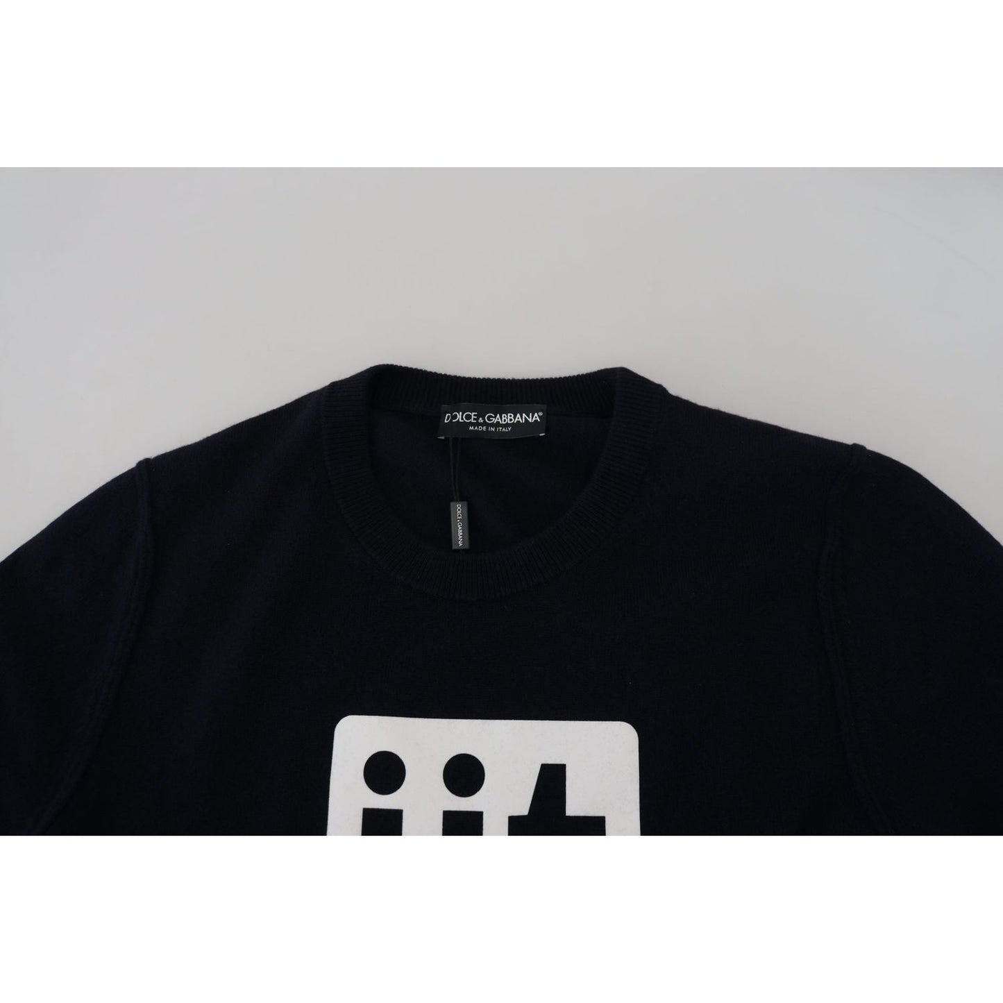 Dolce & Gabbana Elegant Blue Cashmere Pullover Sweater Dolce & Gabbana Gray