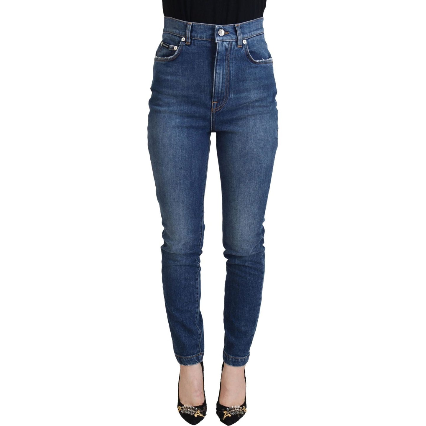 Dolce & Gabbana Elegant Blue Denim Pants - Tailored Fit Dolce & Gabbana Dark Slate Gray