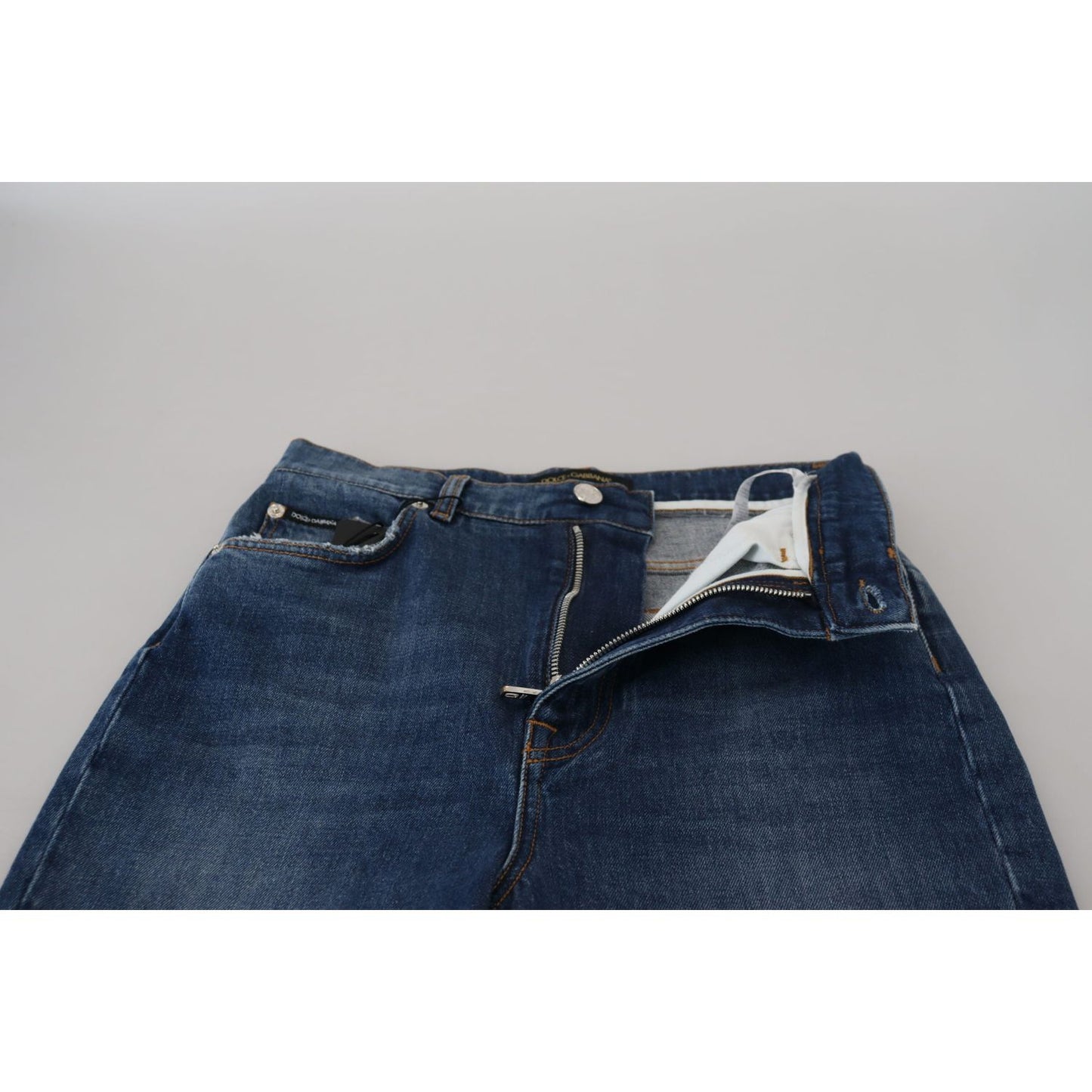 Dolce & Gabbana Elegant Blue Denim Pants - Tailored Fit Dolce & Gabbana Dark Slate Gray
