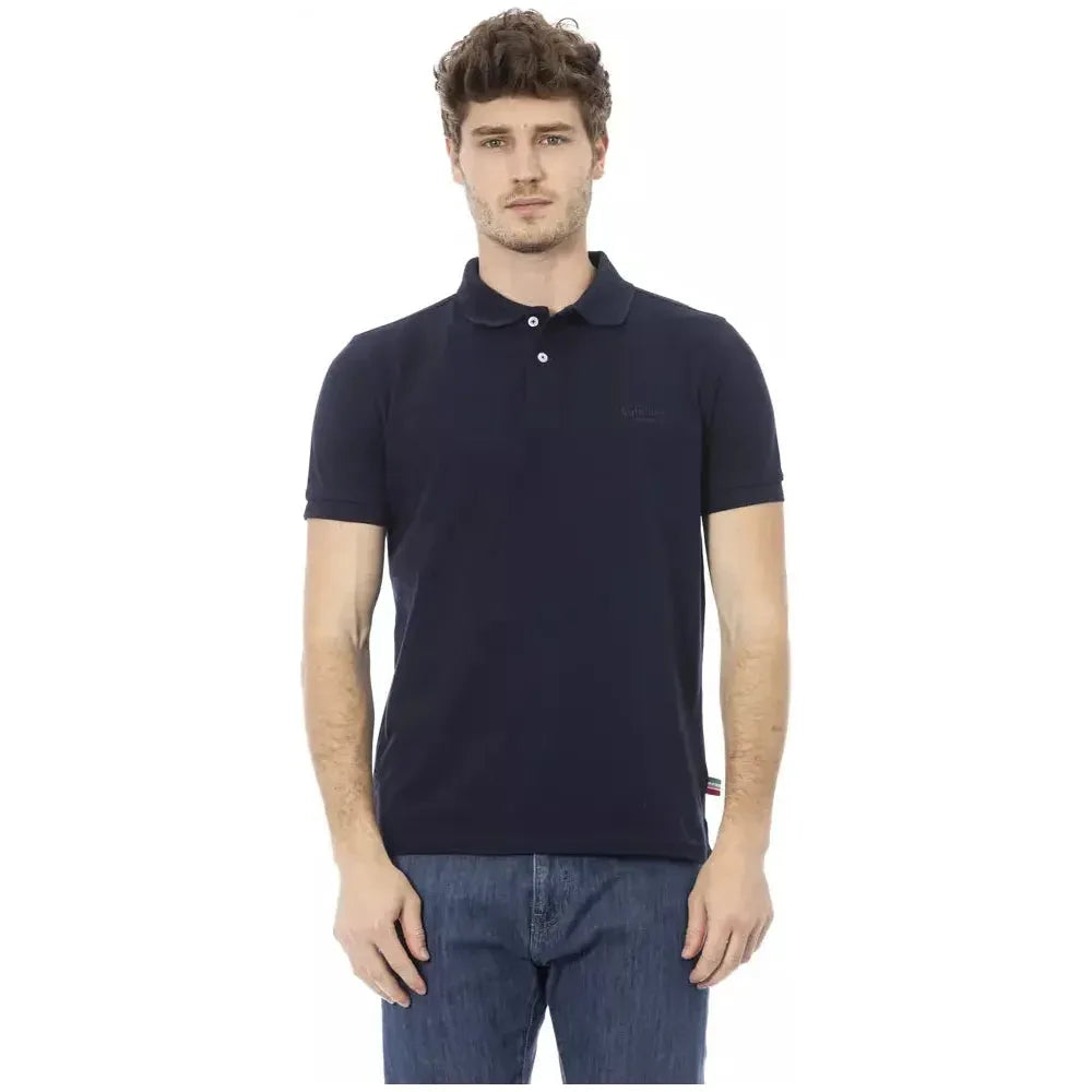 Baldinini Trend Blue Cotton Men Polo Baldinini Trend Dark Slate Gray