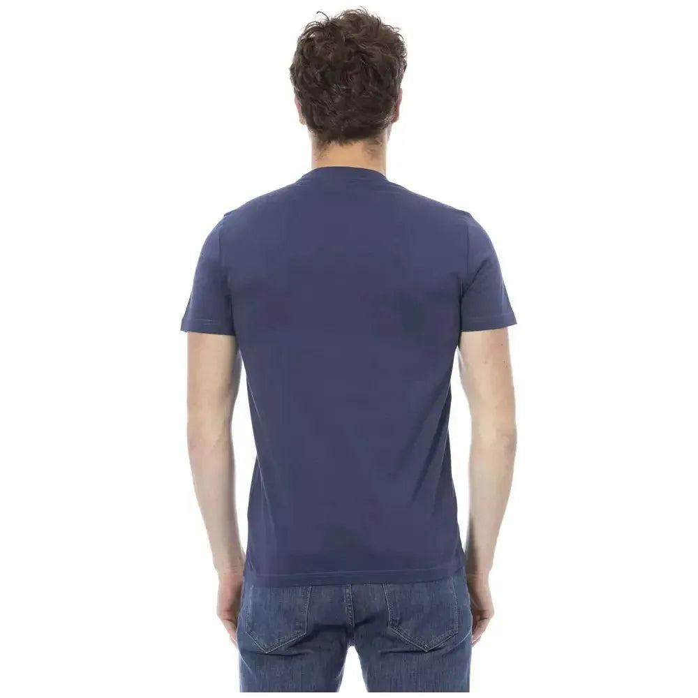 Baldinini Trend Blue Cotton Men T-Shirt Baldinini Trend Dark Slate Gray