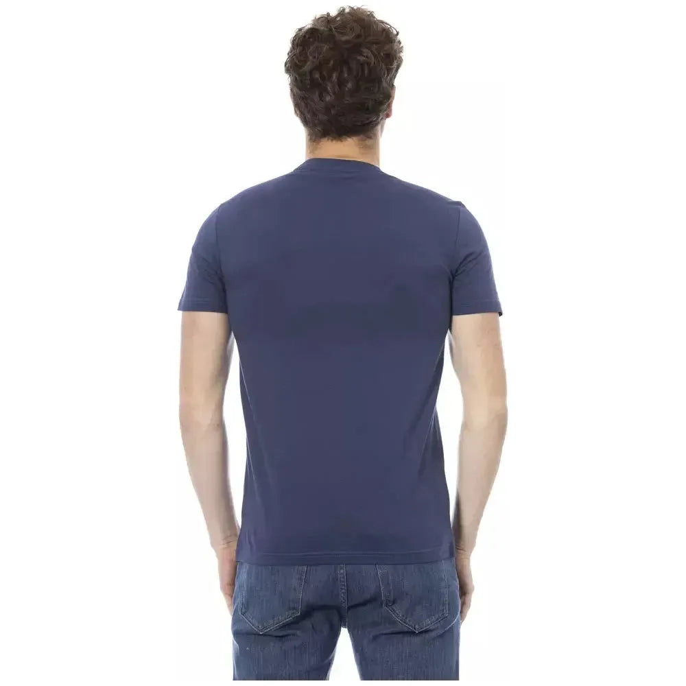 Baldinini Trend Blue Cotton Men T-Shirt Baldinini Trend Dark Slate Gray