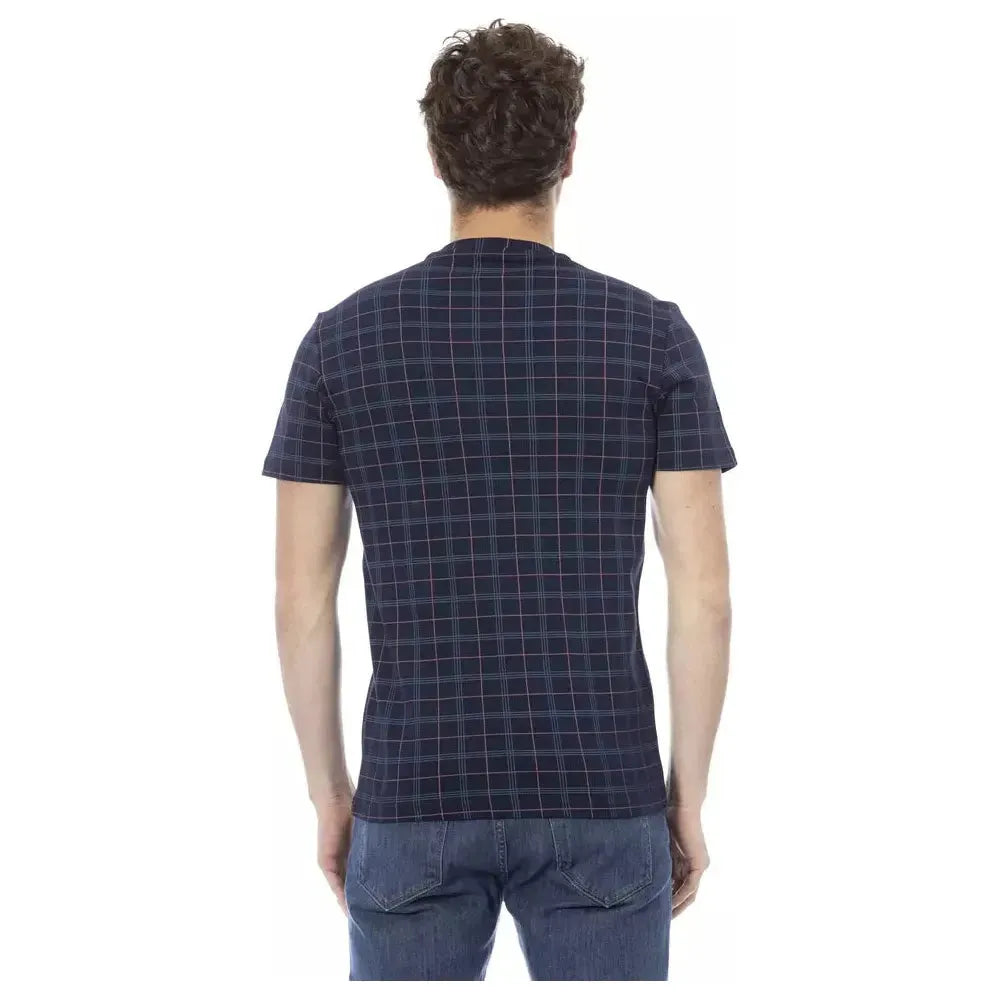 Baldinini Trend Blue Cotton Men T-Shirt Baldinini Trend Dark Slate Gray