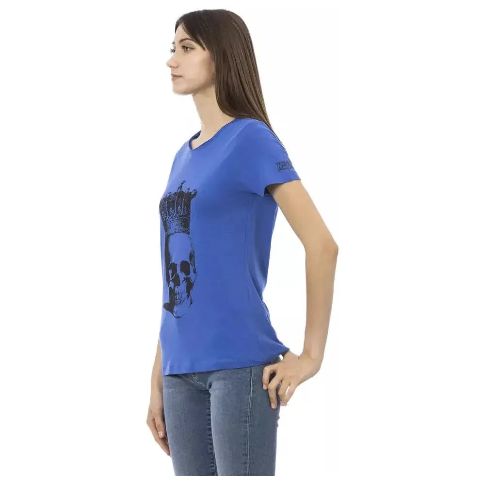 Trussardi Action Blue Cotton Women T-Shirt Trussardi Action Dark Slate Blue
