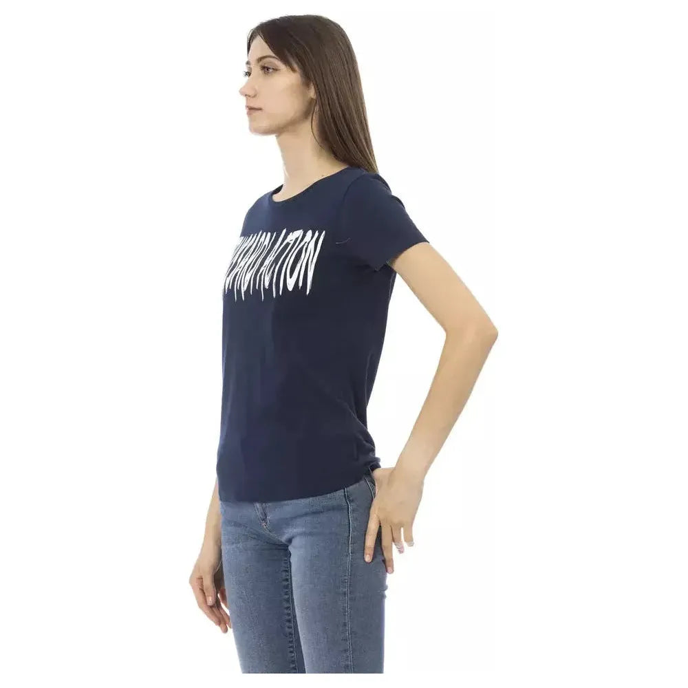 Trussardi Action Blue Cotton Women T-Shirt Trussardi Action Dark Slate Gray