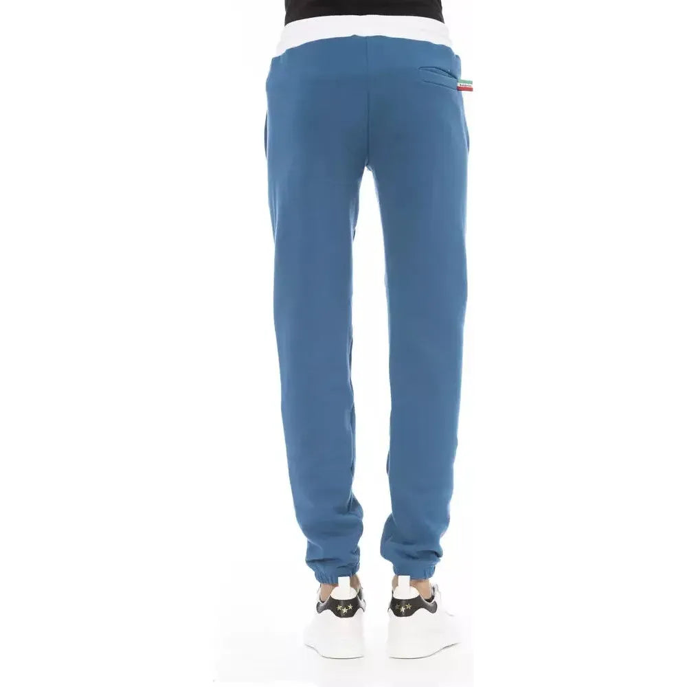 Baldinini Trend Blue Cotton Men Pants Baldinini Trend Slate Gray