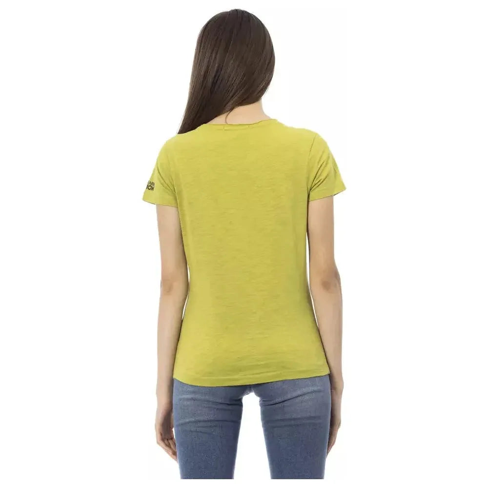 Trussardi Action Green Cotton Women T-Shirt Trussardi Action Dark Khaki