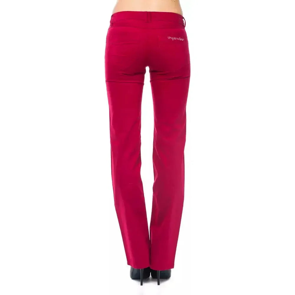 Ungaro Fever Red Cotton Women Pants Ungaro Fever Firebrick