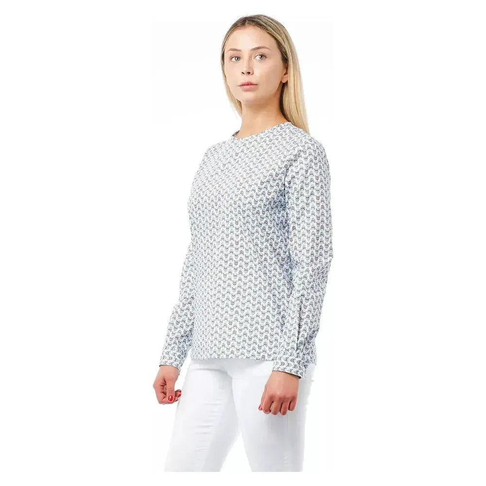 Bagutta White Cotton Women Blouse Bagutta Light Gray