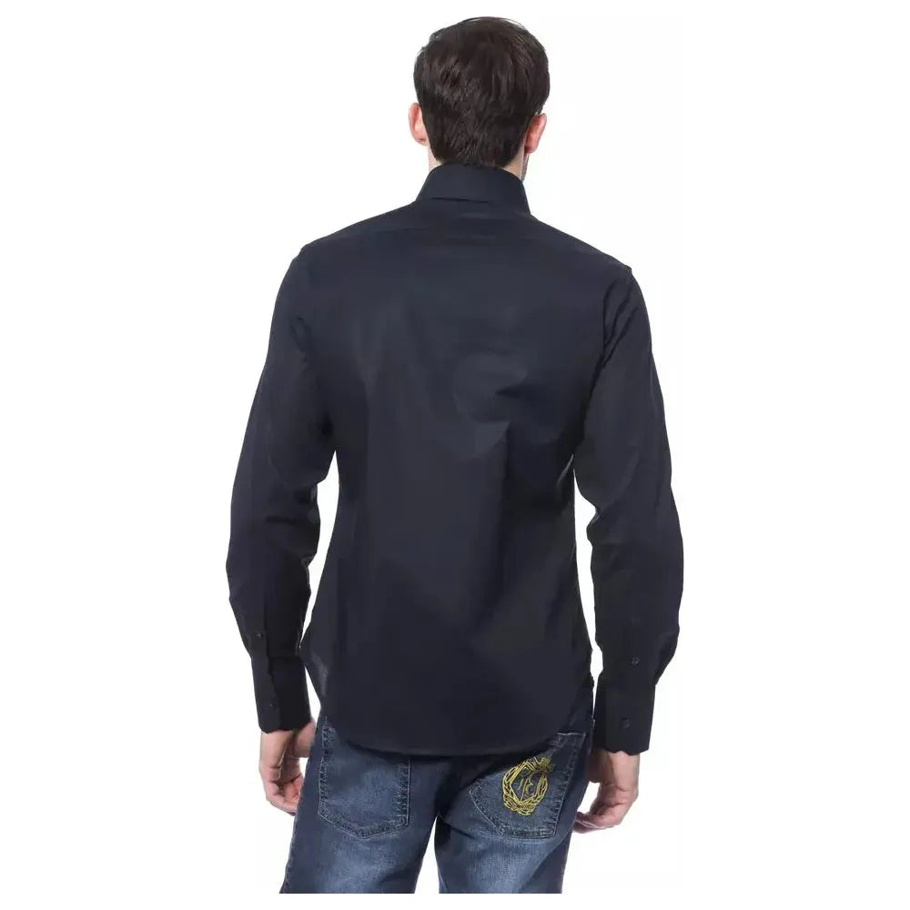 Billionaire Italian Couture Blue Cotton Men's Shirt Billionaire Italian Couture Dark Slate Gray