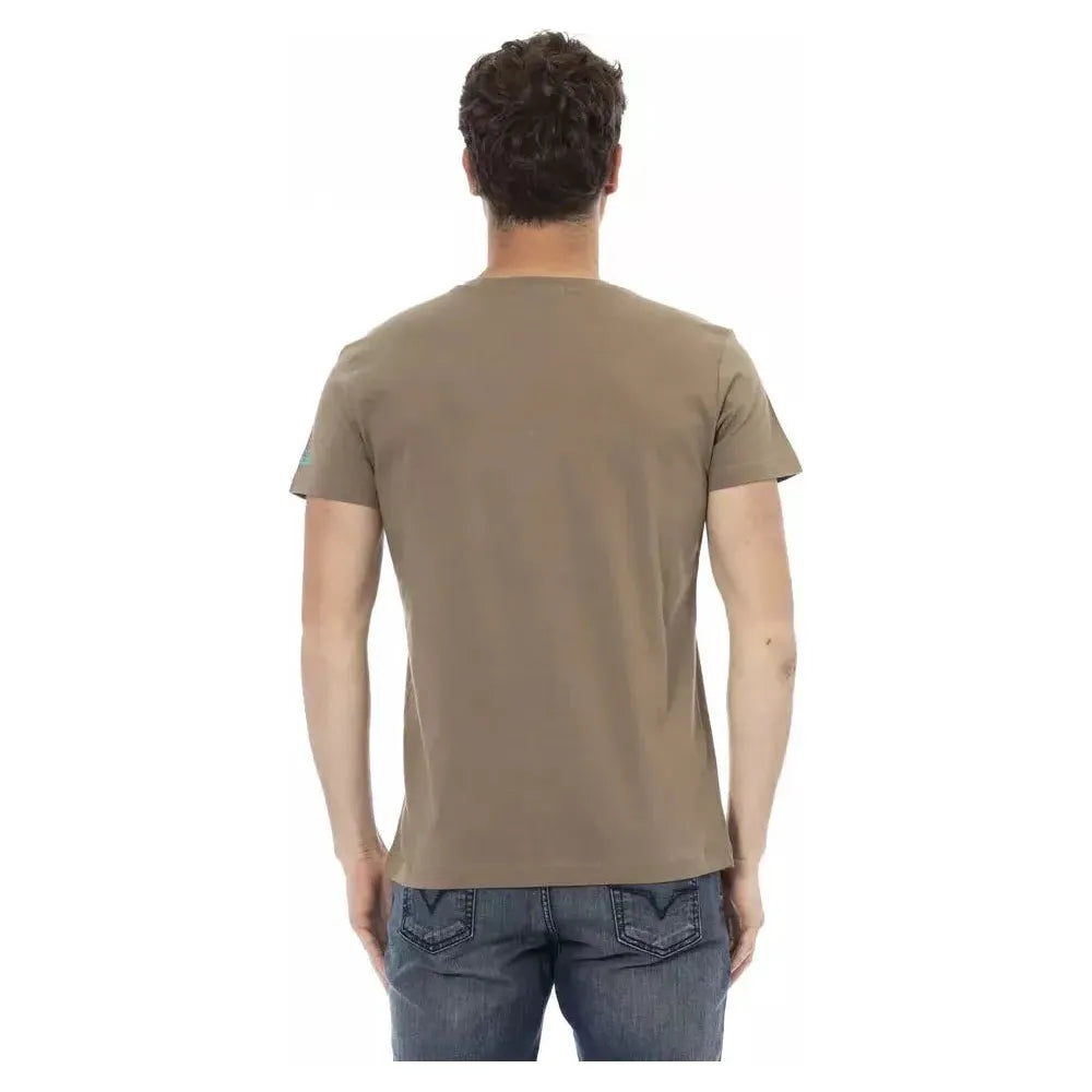 Trussardi Action Brown Cotton Men's T-Shirt Trussardi Action Dim Gray