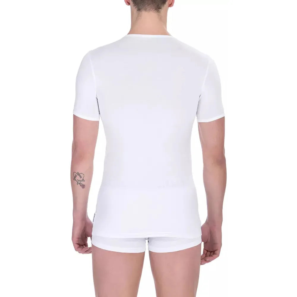 Bikkembergs White Cotton Men T-Shirt Twin Pack Bikkembergs Lavender