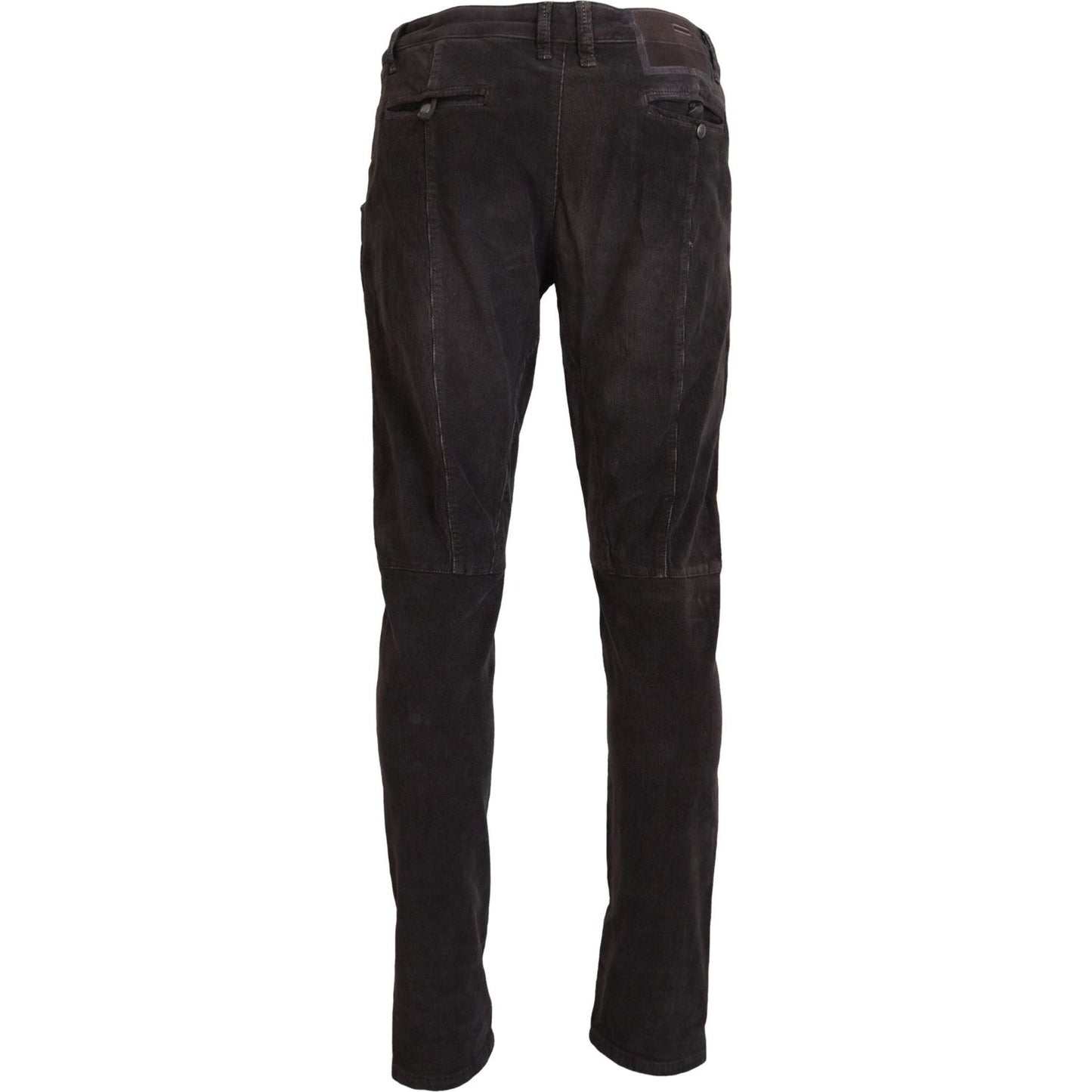 Acht Elegant Corduroy Brown Pants Acht Black