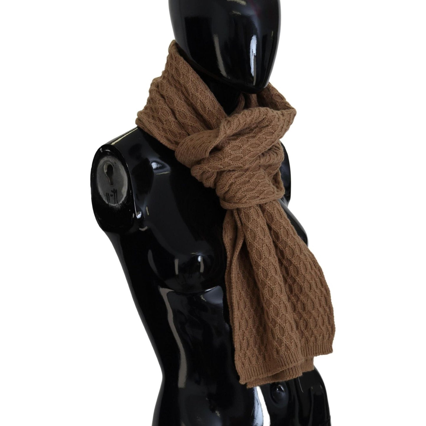 Dolce & Gabbana Elegant Dark Brown Knitted Scarf Dolce & Gabbana Black