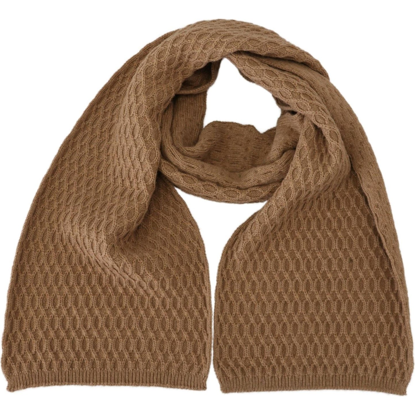 Dolce & Gabbana Elegant Dark Brown Knitted Scarf Dolce & Gabbana Sienna