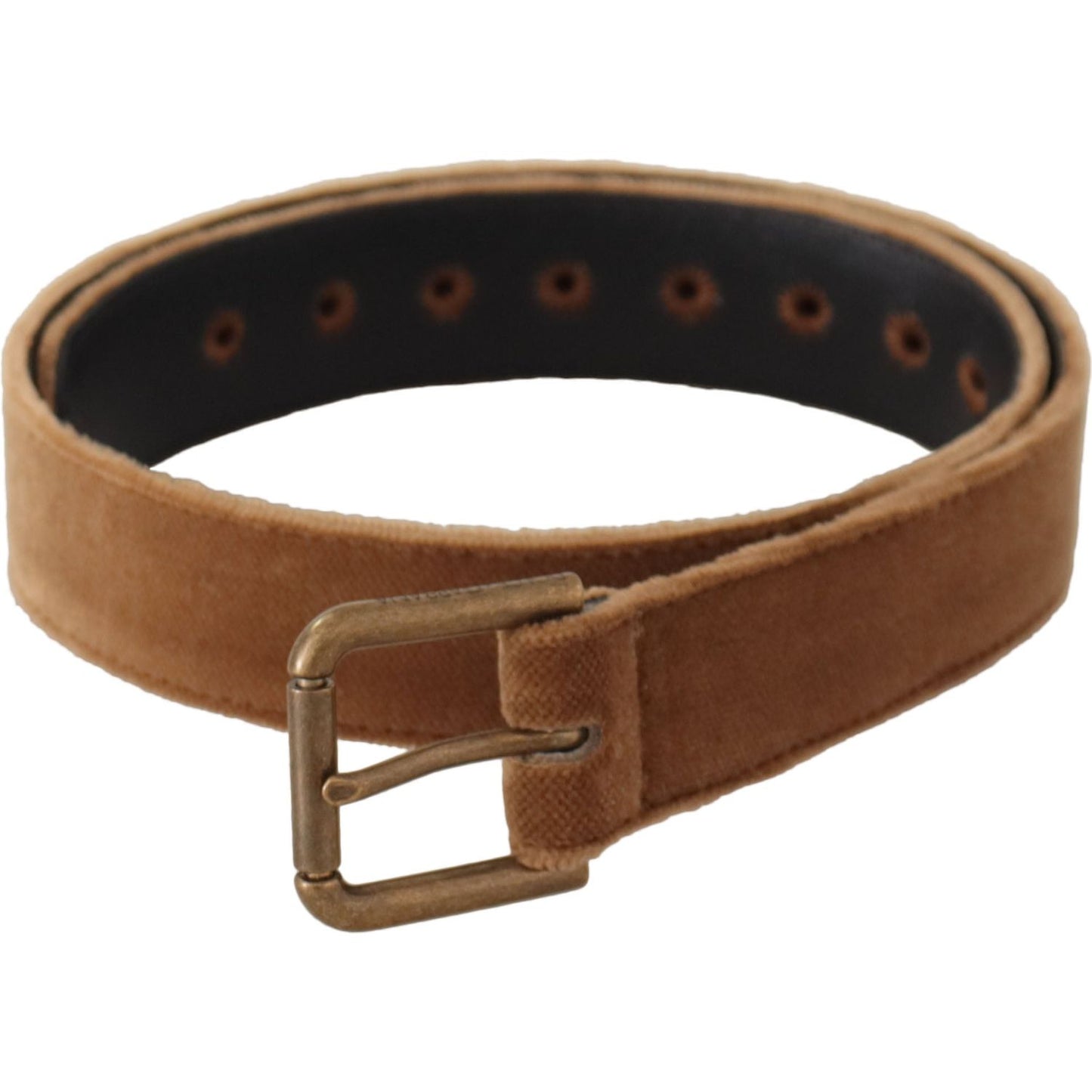 Dolce & Gabbana Elegant Engraved Buckle Leather Belt Dolce & Gabbana Saddle Brown