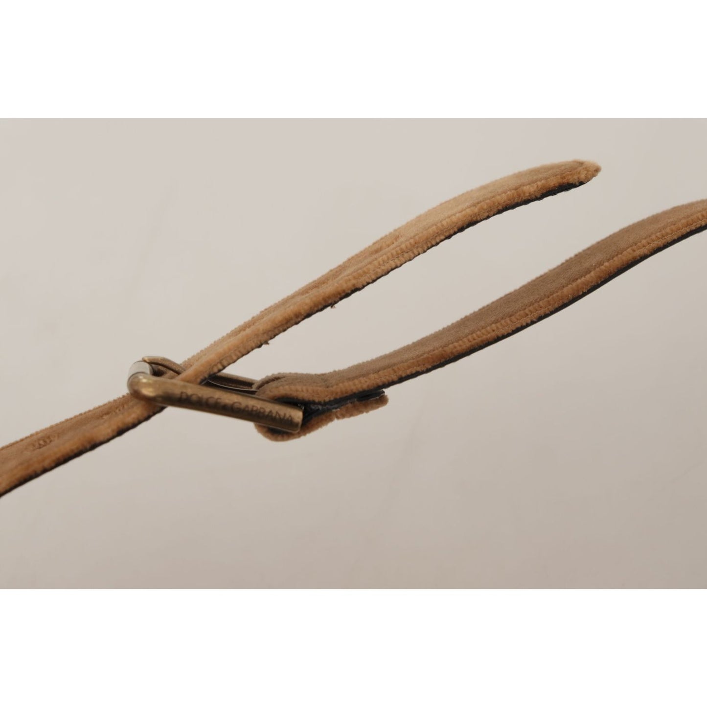 Dolce & Gabbana Elegant Engraved Buckle Leather Belt Dolce & Gabbana Gray