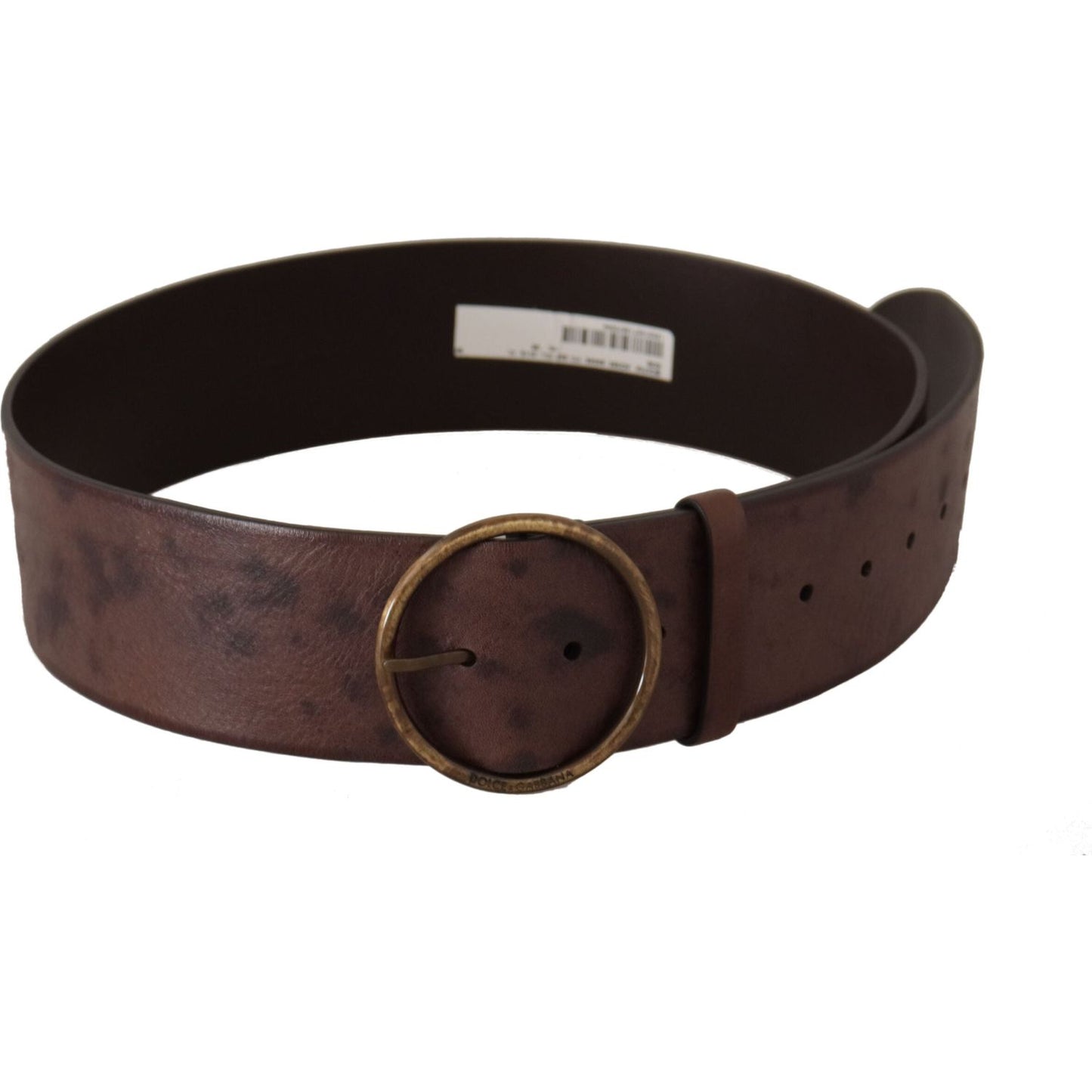 Dolce & Gabbana Elegant Dark Brown Leather Belt with Logo Buckle Dolce & Gabbana Dark Slate Gray