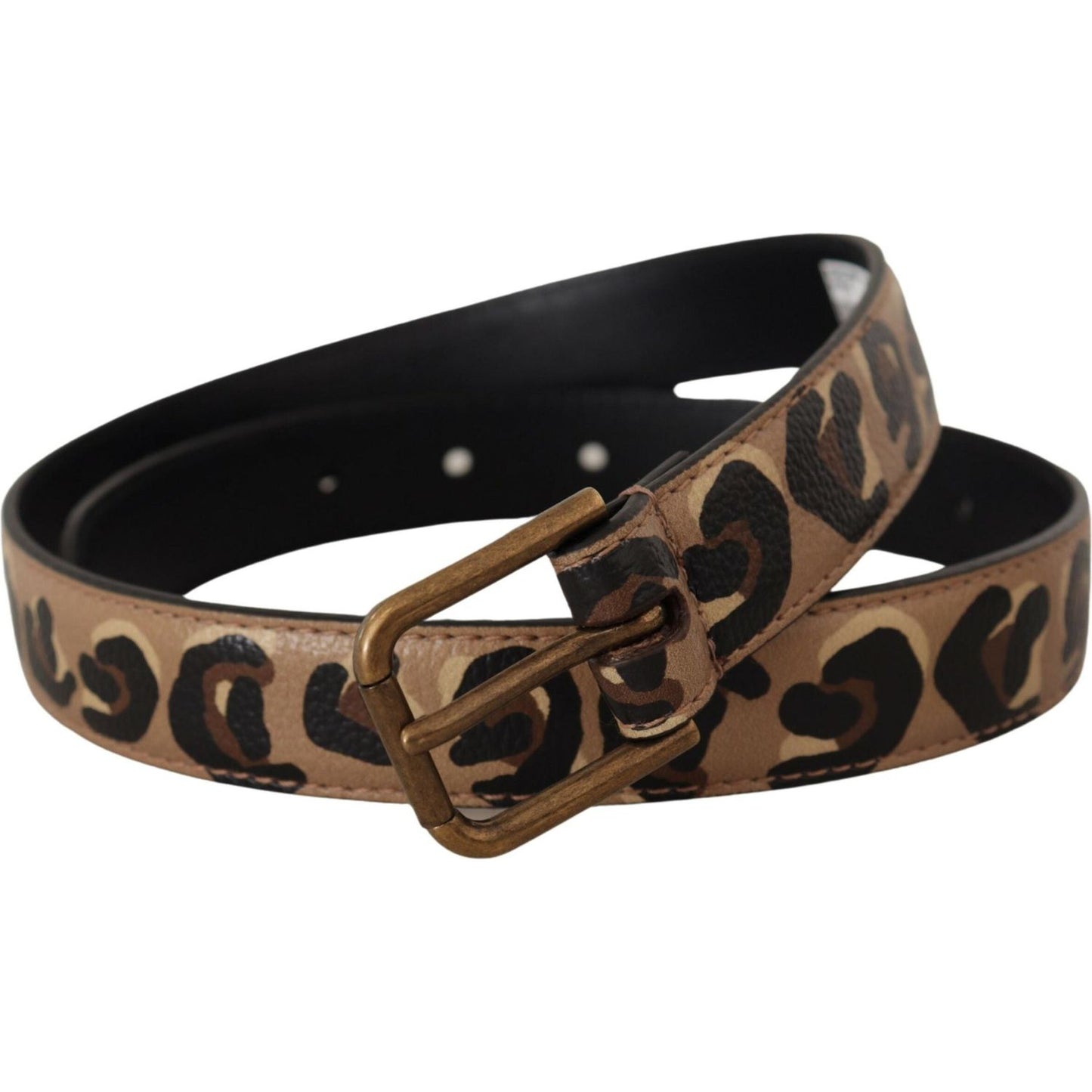 Dolce & Gabbana Elegant Leather Engraved Buckle Belt Dolce & Gabbana Black