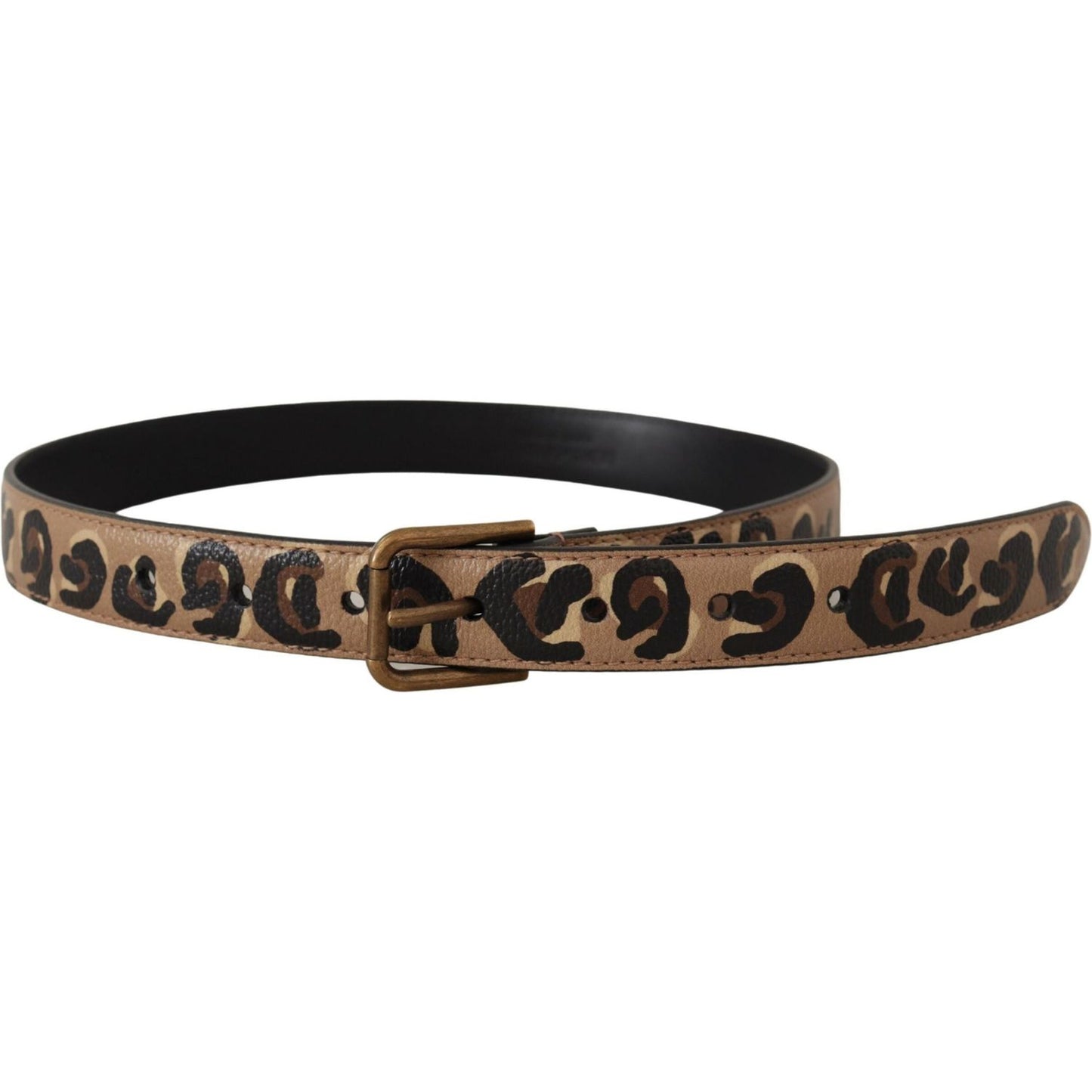 Dolce & Gabbana Elegant Leather Engraved Buckle Belt Dolce & Gabbana Dark Slate Gray