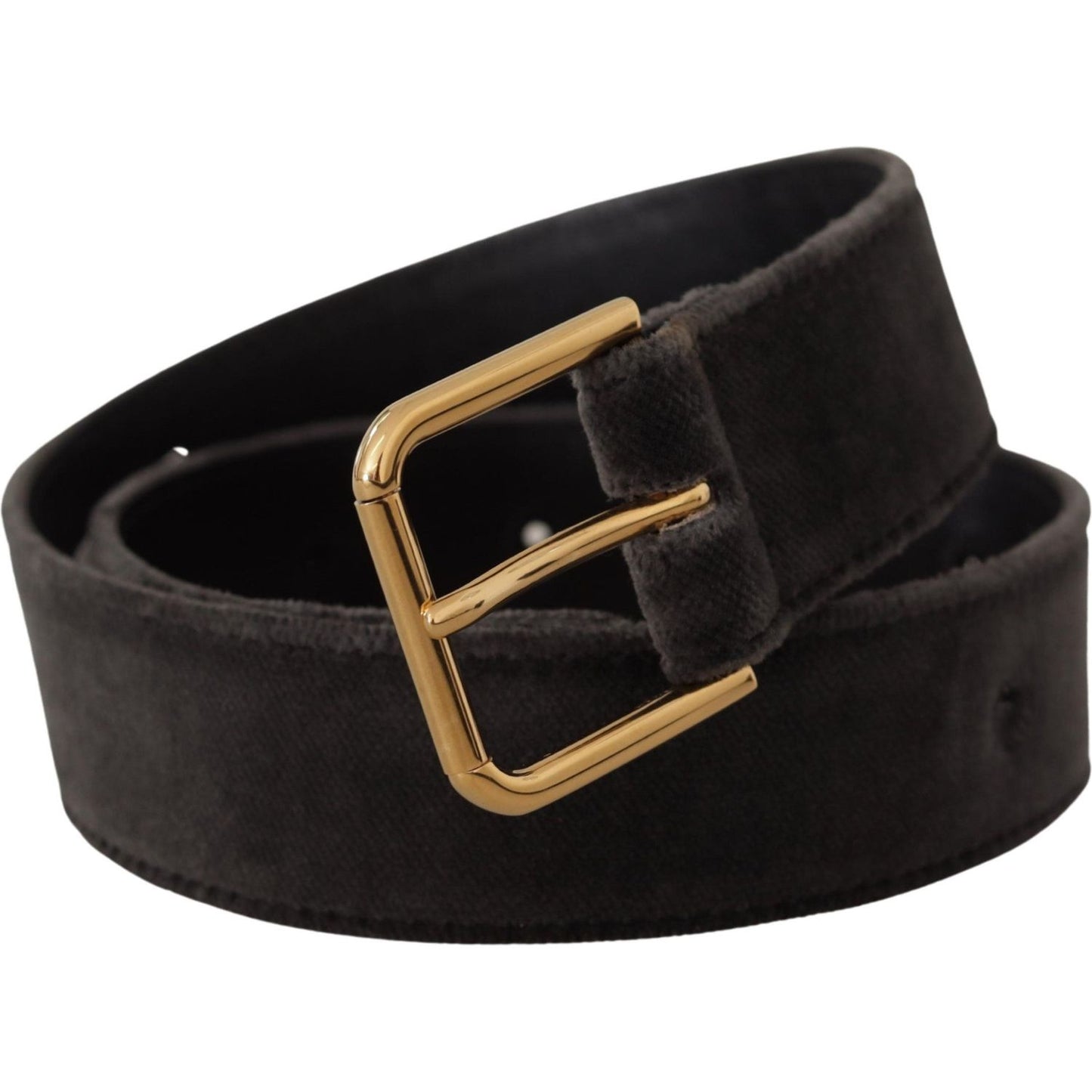 Dolce & Gabbana Elegant Velvet Belt with Engraved Buckle Dolce & Gabbana Black