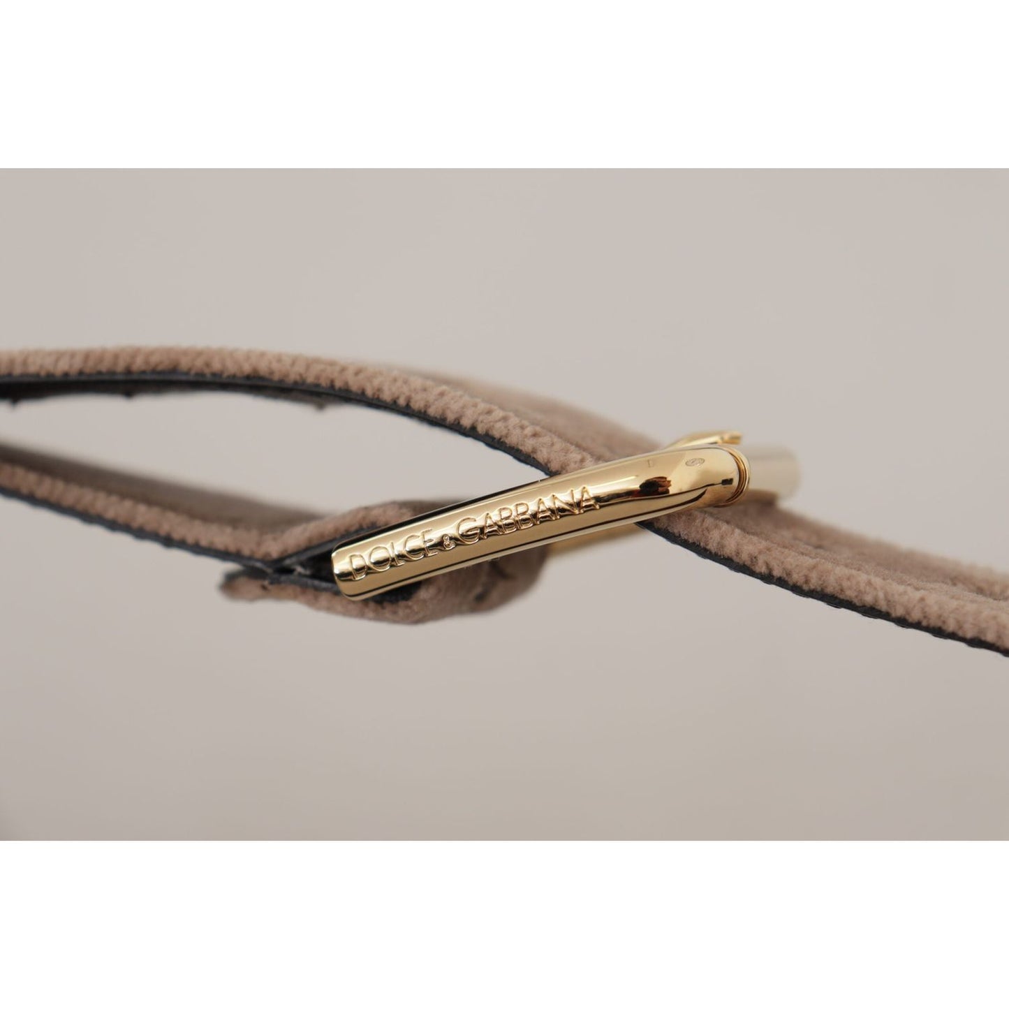 Dolce & Gabbana Elegant Velvet Logo Buckle Belt Dolce & Gabbana Gray