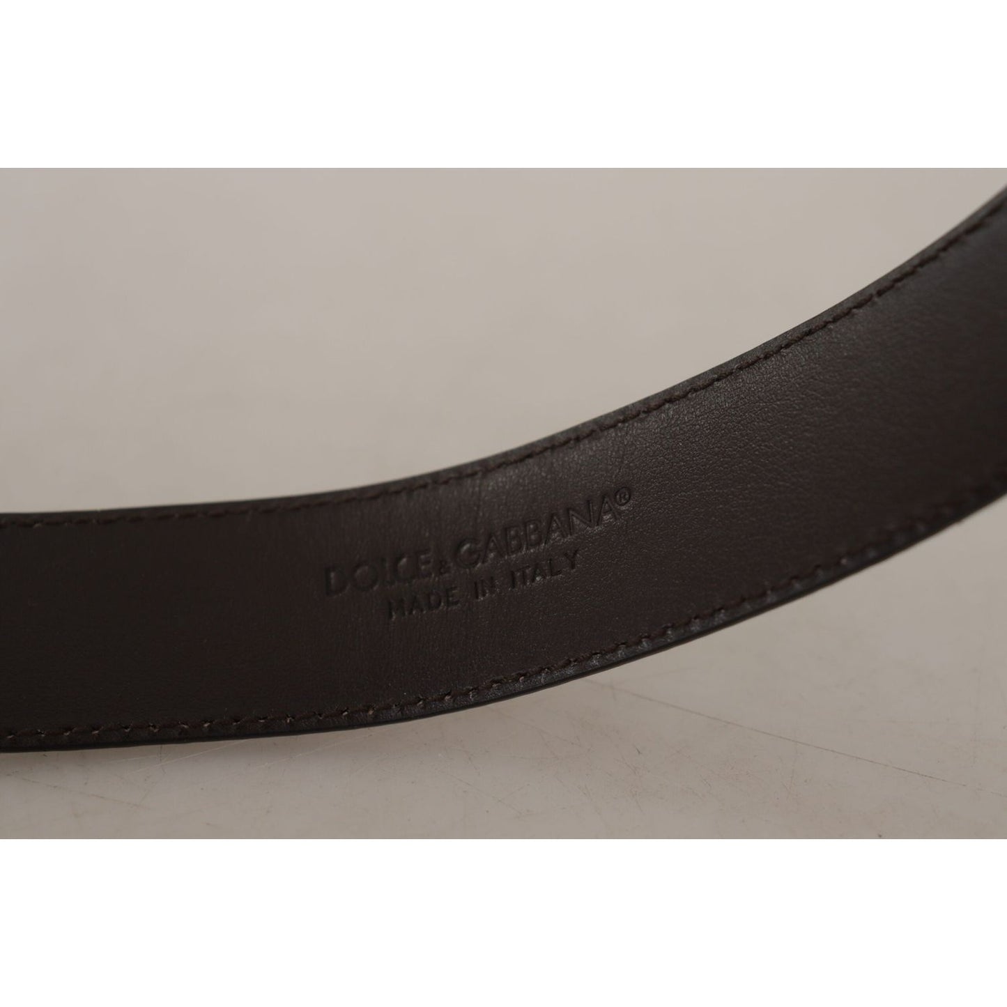 Dolce & Gabbana Elegant Snakeskin Leather Belt Dolce & Gabbana Dark Gray