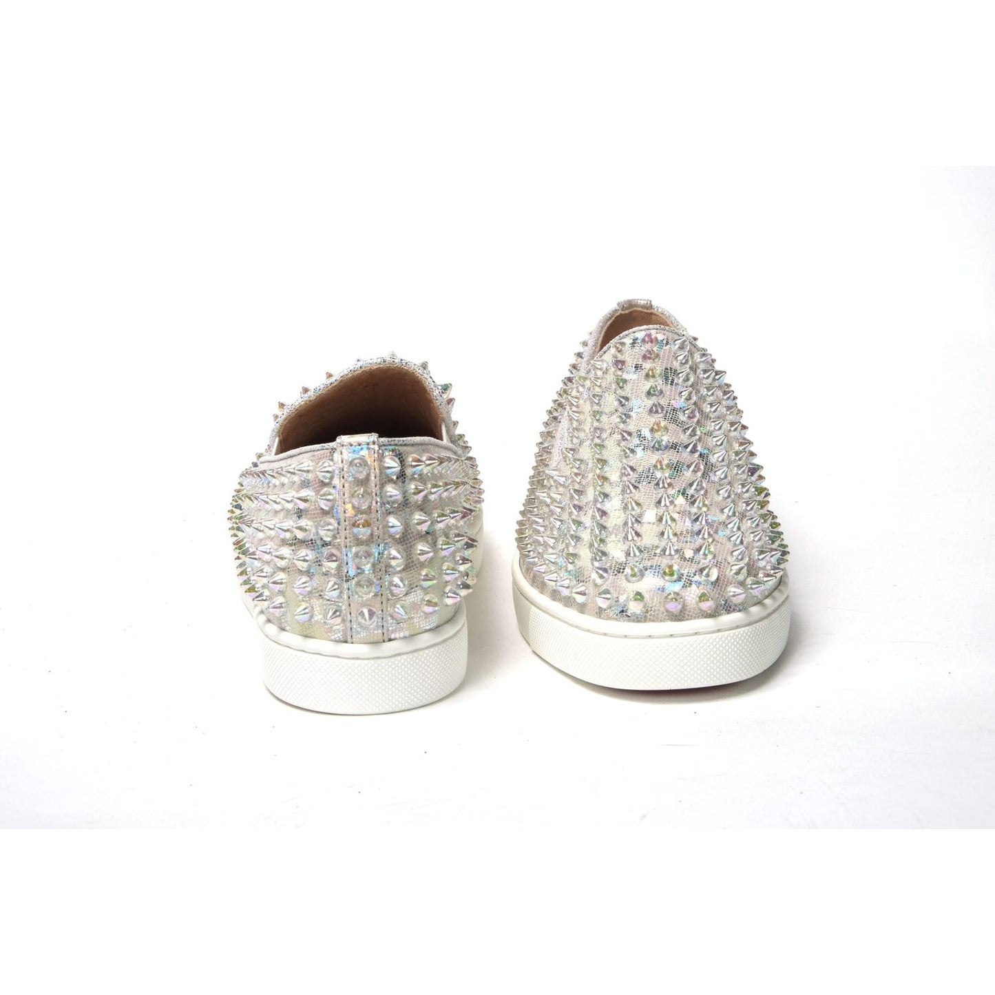 Christian Louboutin White Ab/Clear Ab Roller Boat Woman Flat Sneaker Christian Louboutin Light Gray