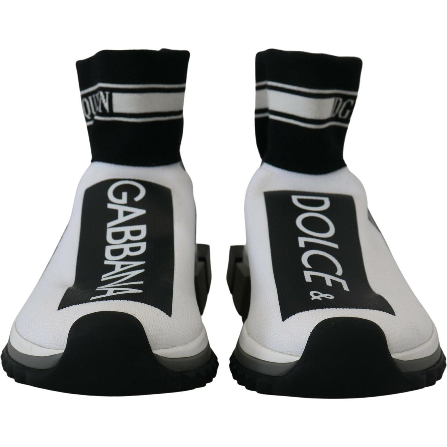 Dolce & Gabbana Chic Black and White Sorrento Slip-On Sneakers Dolce & Gabbana Black