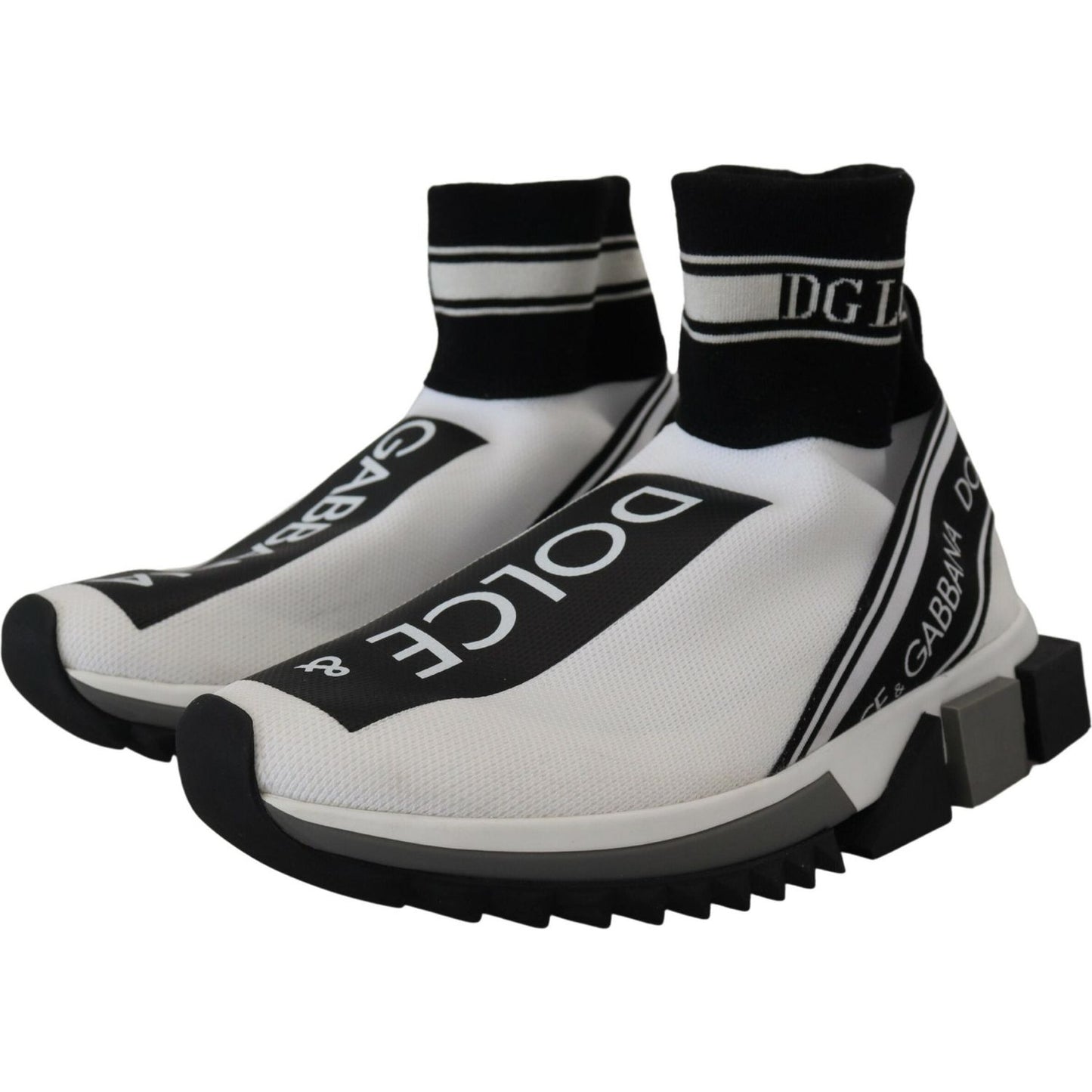 Dolce & Gabbana Chic Black and White Sorrento Slip-On Sneakers Dolce & Gabbana Gray