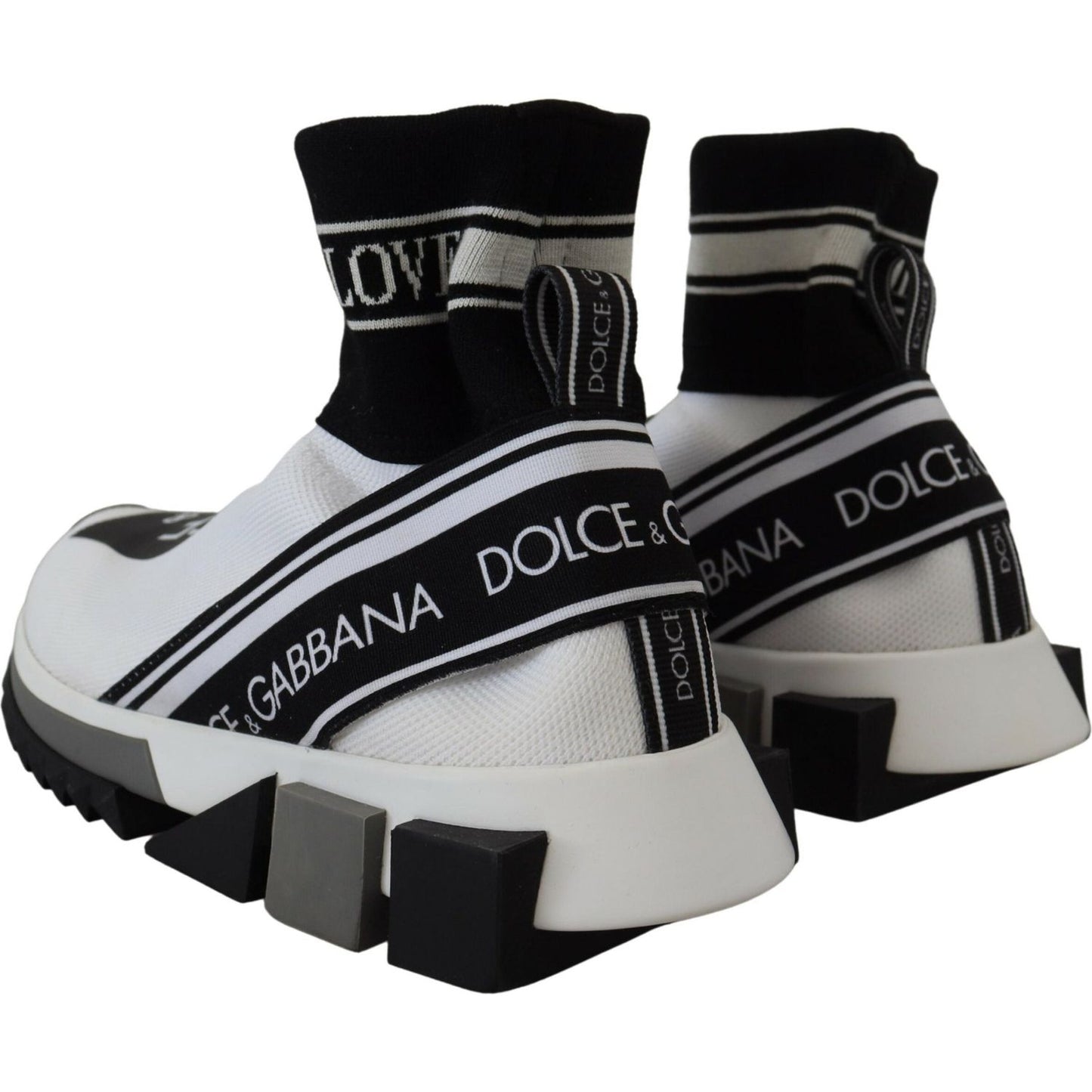 Dolce & Gabbana Chic Black and White Sorrento Slip-On Sneakers Dolce & Gabbana Black