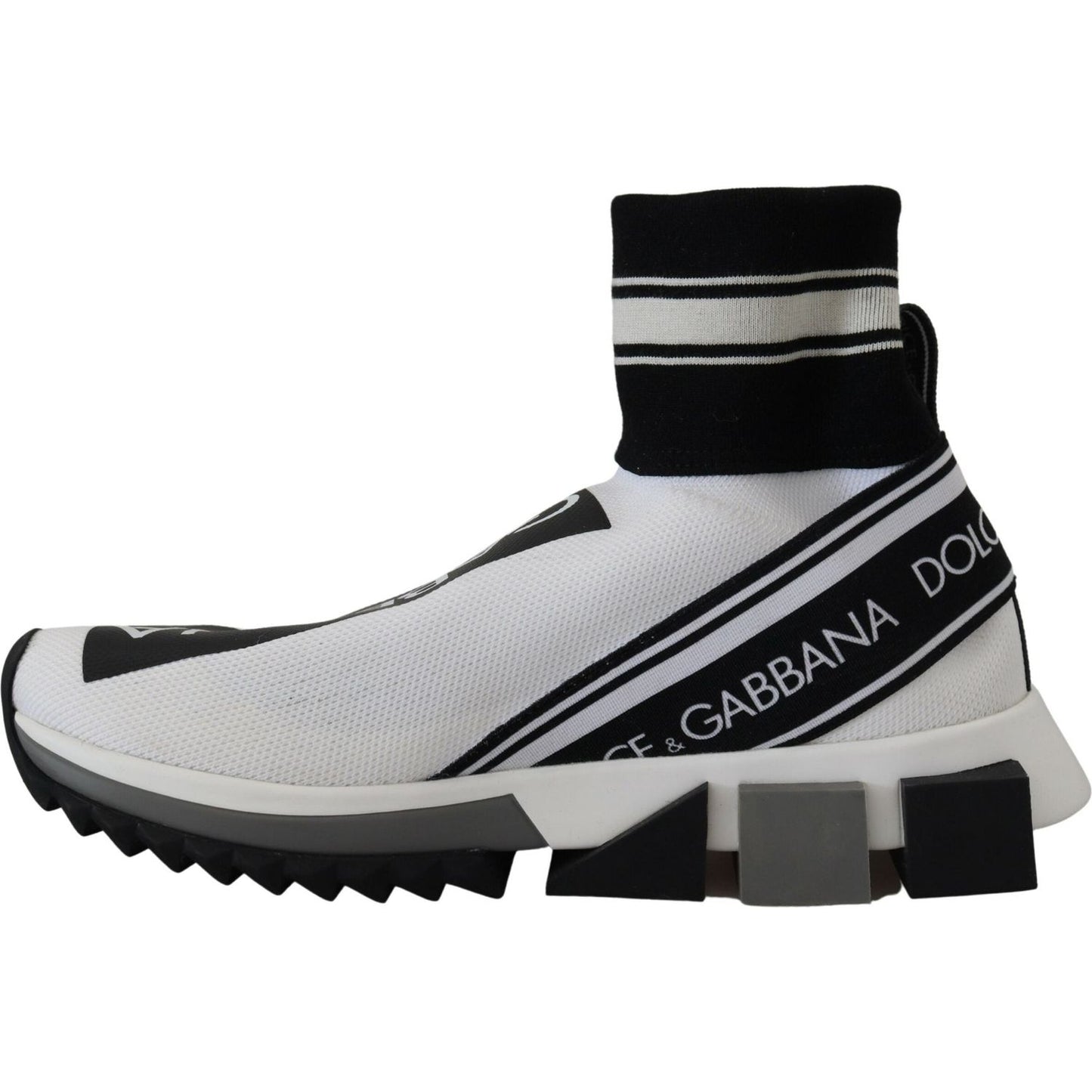 Dolce & Gabbana Chic Black and White Sorrento Slip-On Sneakers Dolce & Gabbana Gray