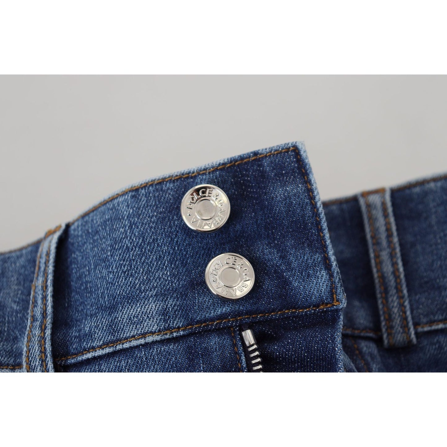 Dolce & Gabbana Elegant High Waist Blue Jeans Dolce & Gabbana Gray