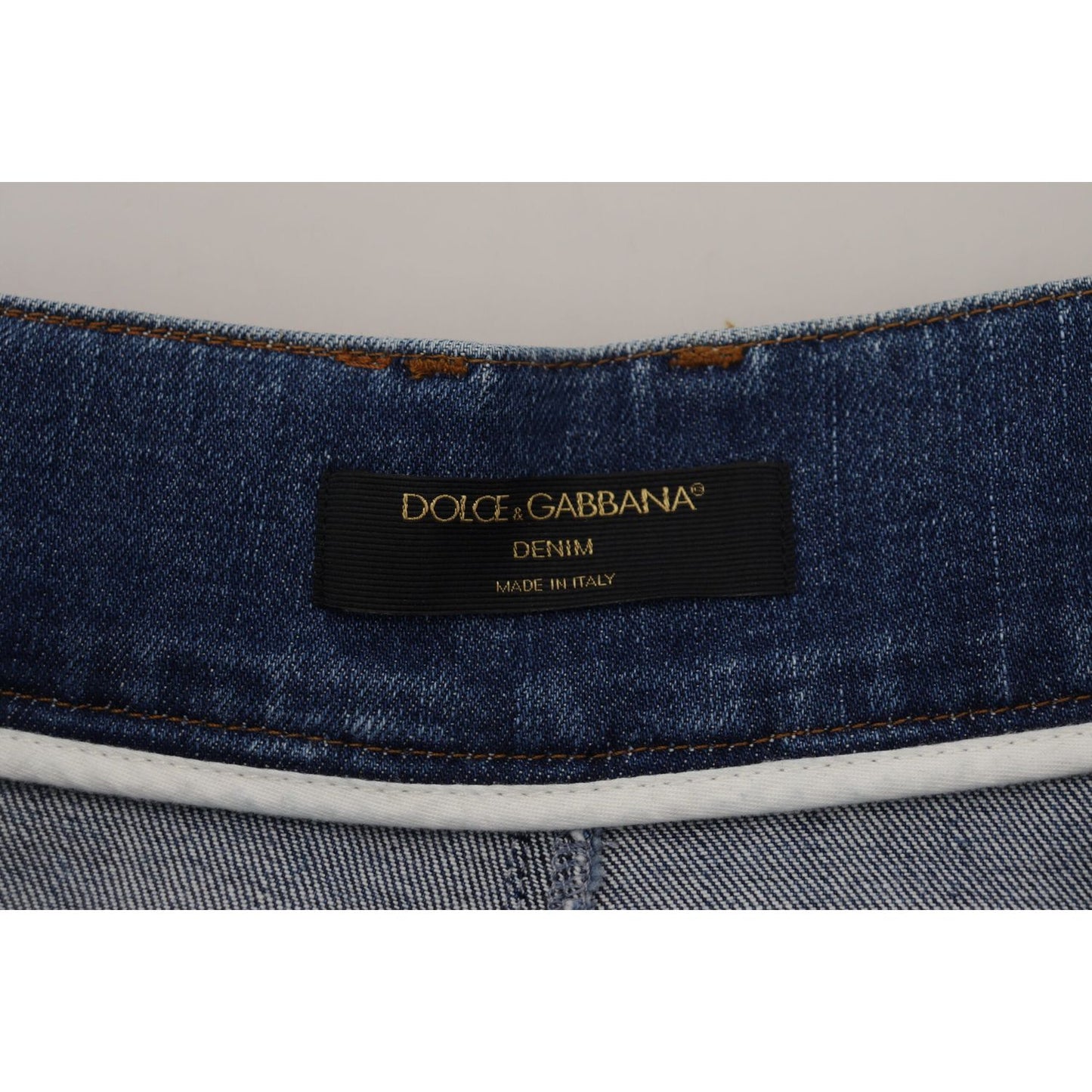 Dolce & Gabbana Elegant High Waist Blue Jeans Dolce & Gabbana Dark Gray