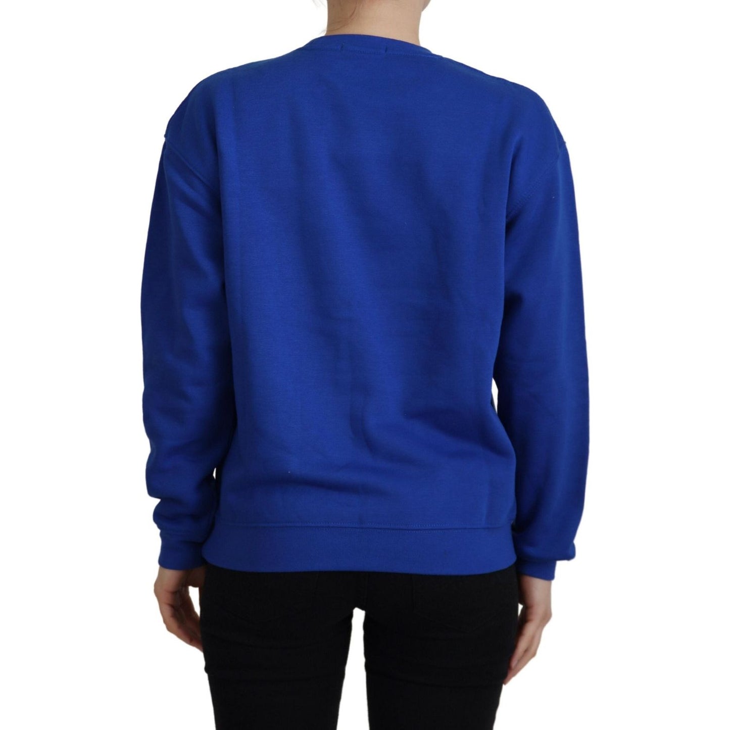 Philippe Model Chic Blue Printed Long Sleeve Pullover Sweater Philippe Model Midnight Blue