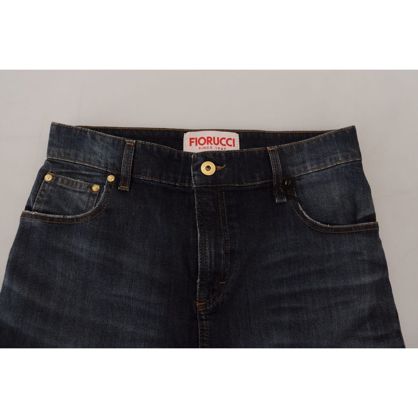 Fiorucci Chic Mid Waist Dark Blue Denim Skirt Fiorucci Black