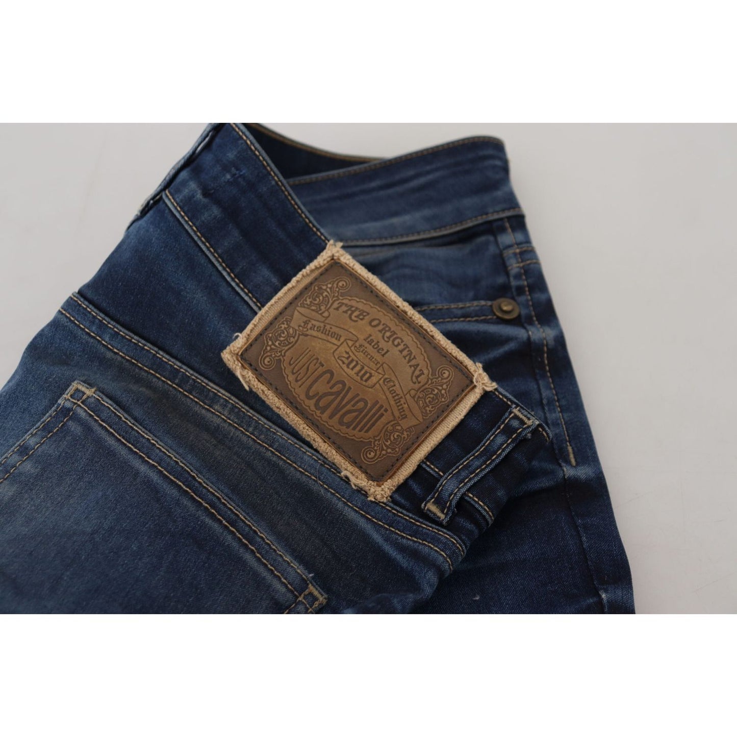Just Cavalli Chic Low Waist Denim Pants in Blue Just Cavalli Gray