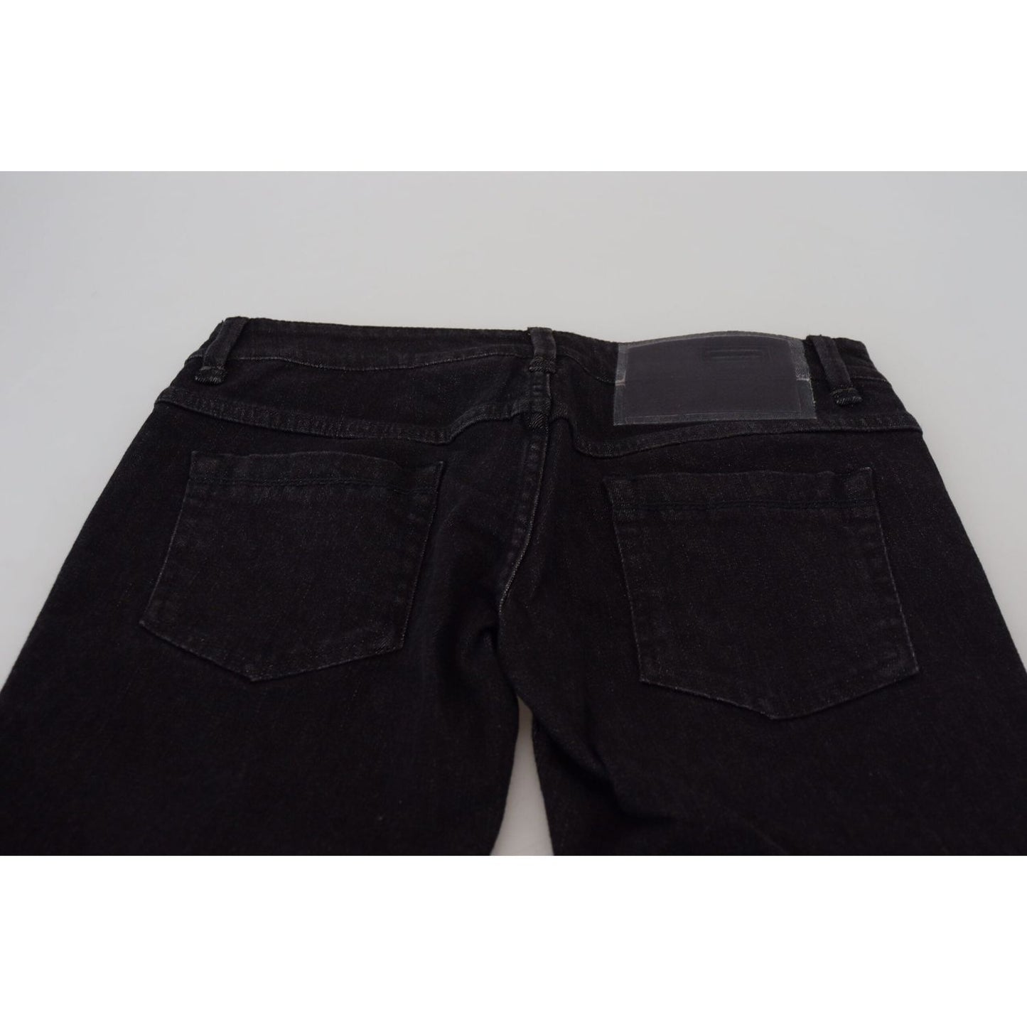 Acht Sleek Cotton Slim Fit Denim In Black Acht Black