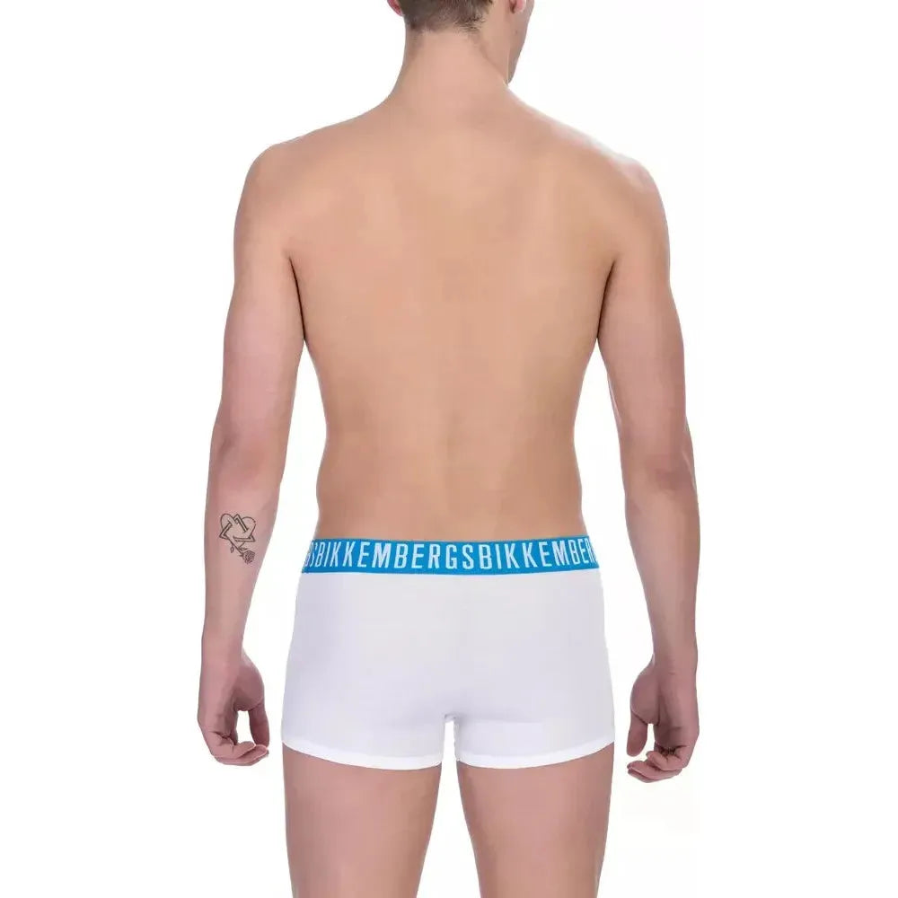 Bikkembergs White Cotton Men's Trunk Bikkembergs Rosy Brown