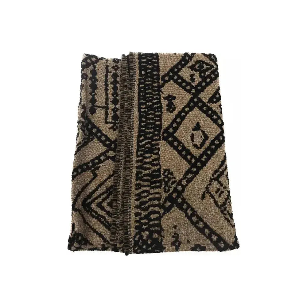 Alpha Studio Brown Wool Women Scarf Alpha Studio Dark Slate Gray