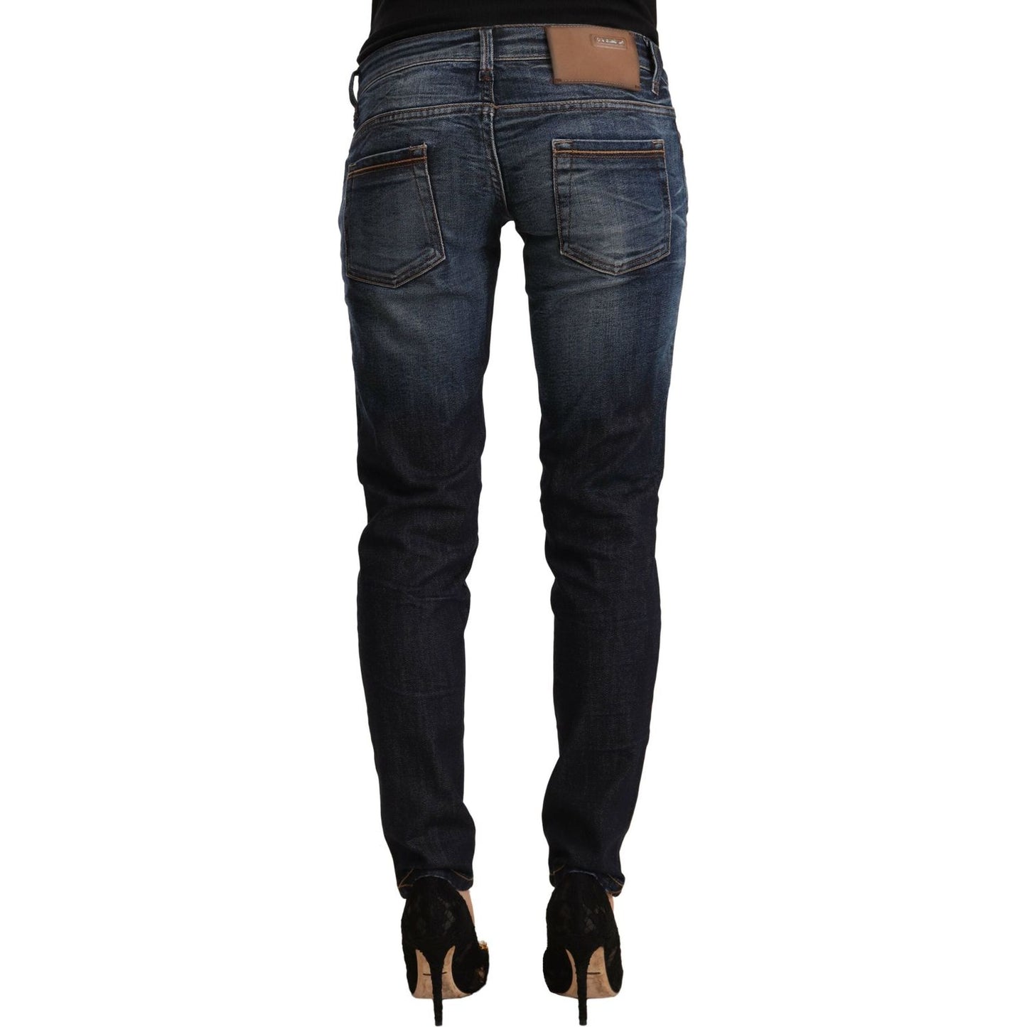 Acht Chic Slim Fit Blue Washed Jeans Acht Dark Slate Gray