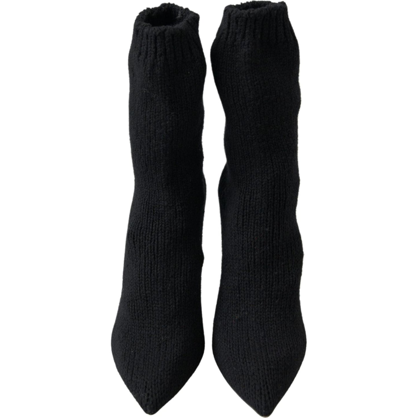Dolce & Gabbana Elegant Black Viscose Mid-Calf Boots Dolce & Gabbana Black