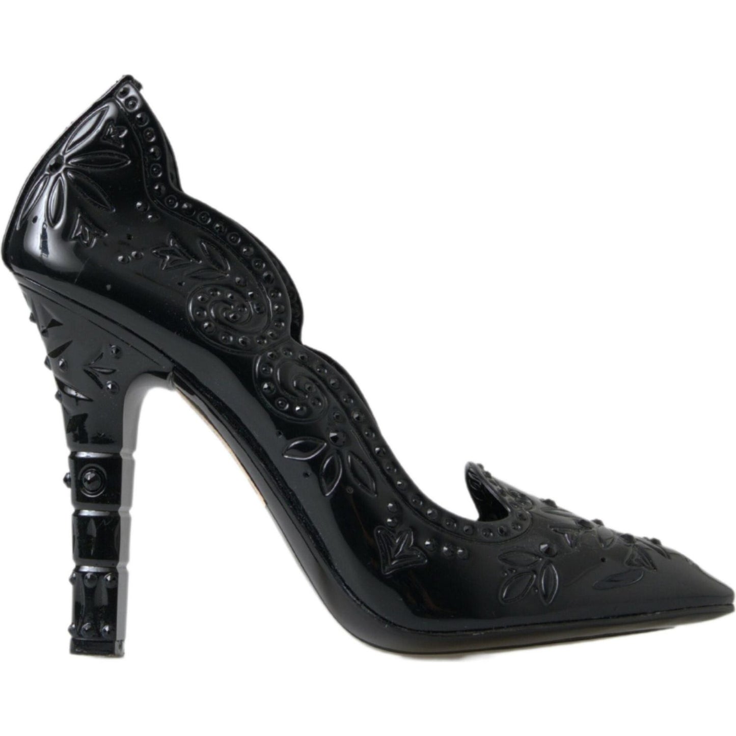 Dolce & Gabbana Elegant Black Crystal Cinderella Pumps Dolce & Gabbana Dark Slate Gray